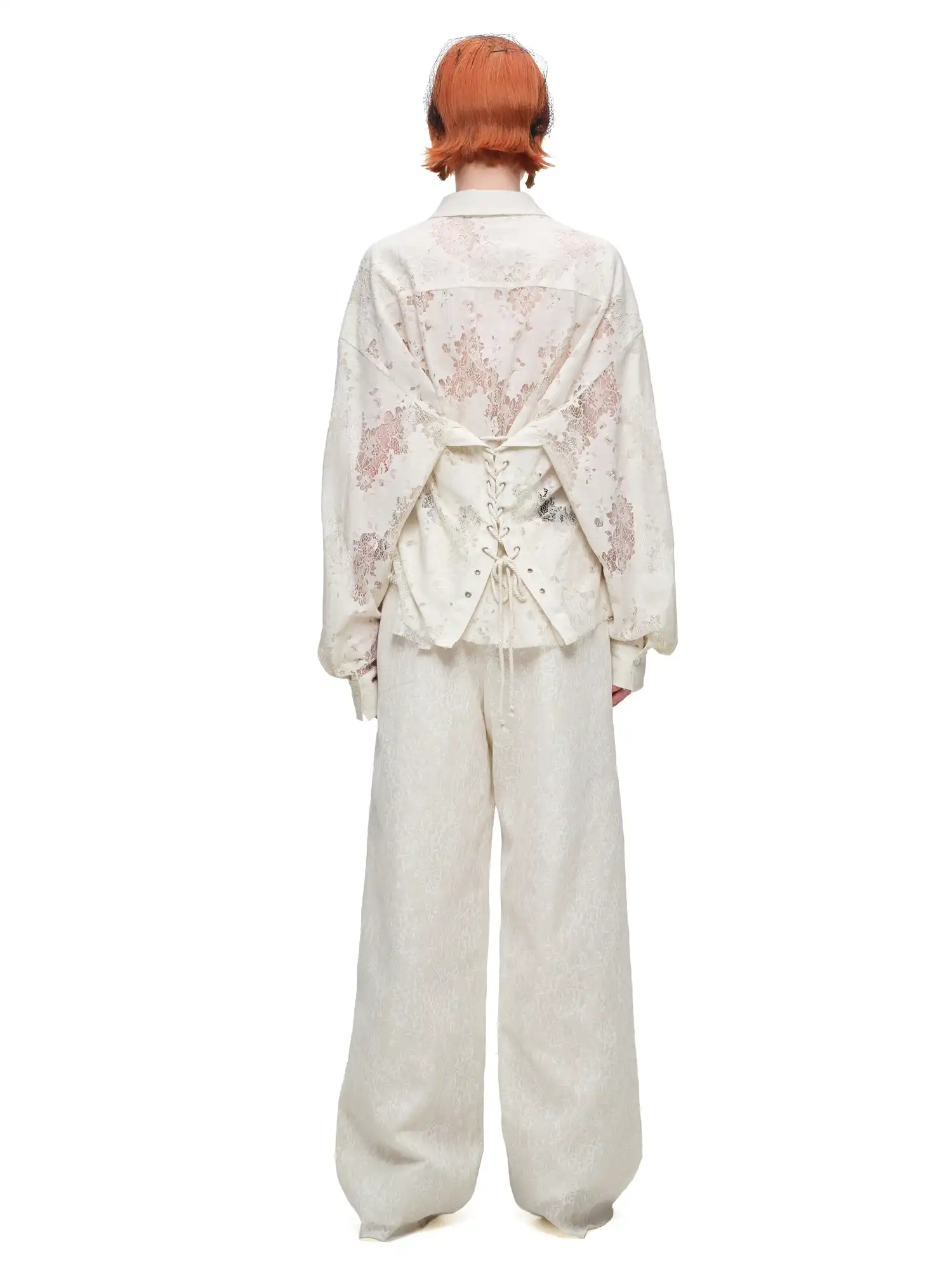 Distressed Lace-Panel Baggy Jeans - Image 7