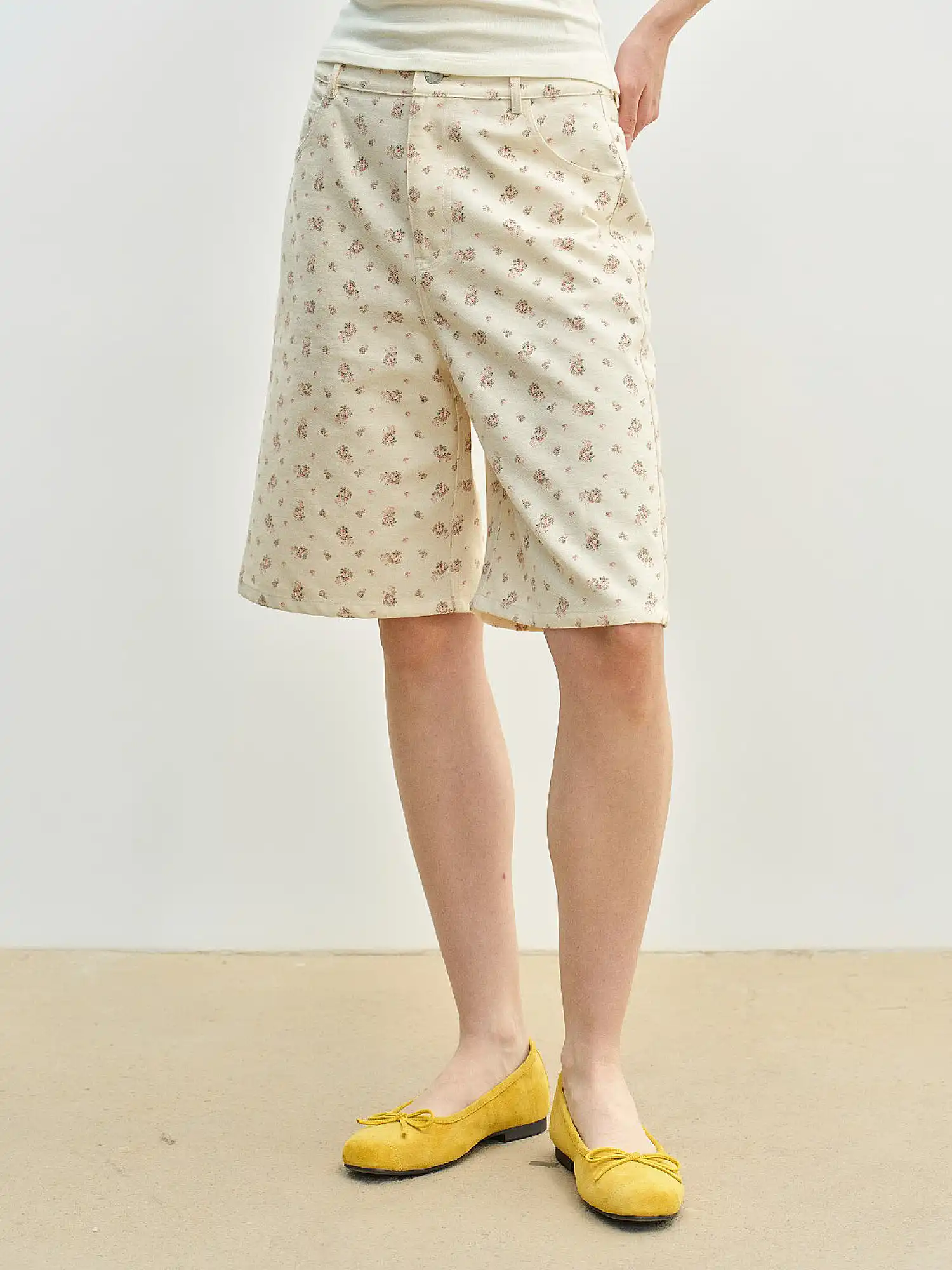 Ditsy Floral High Rise Bermuda Shorts