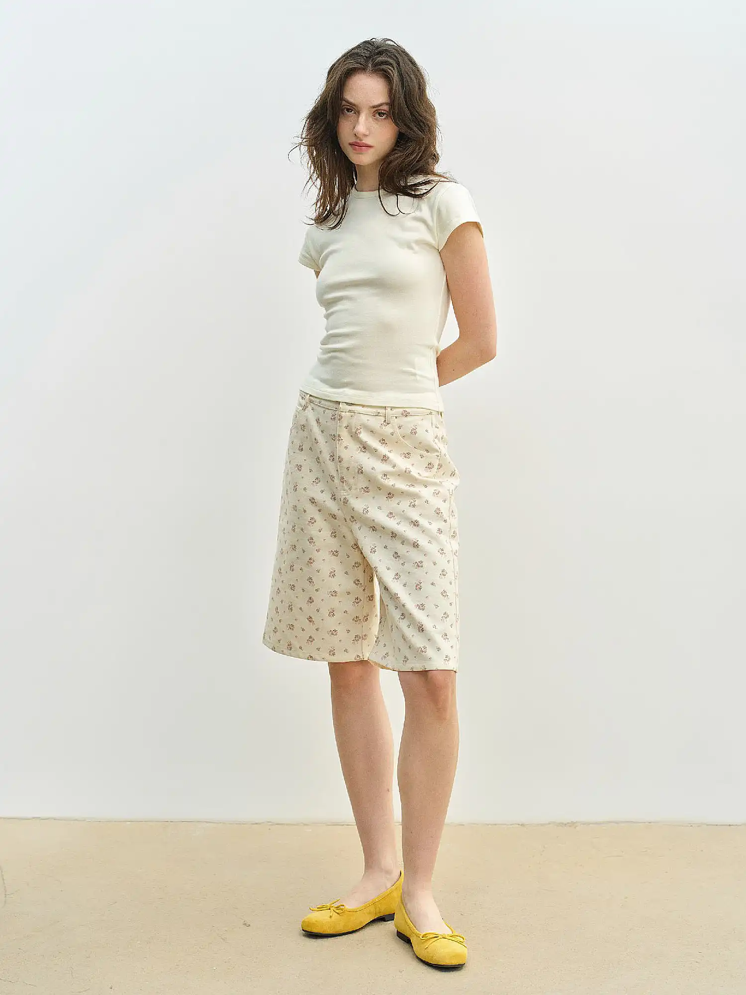 Ditsy Floral High Rise Bermuda Shorts - Image 5