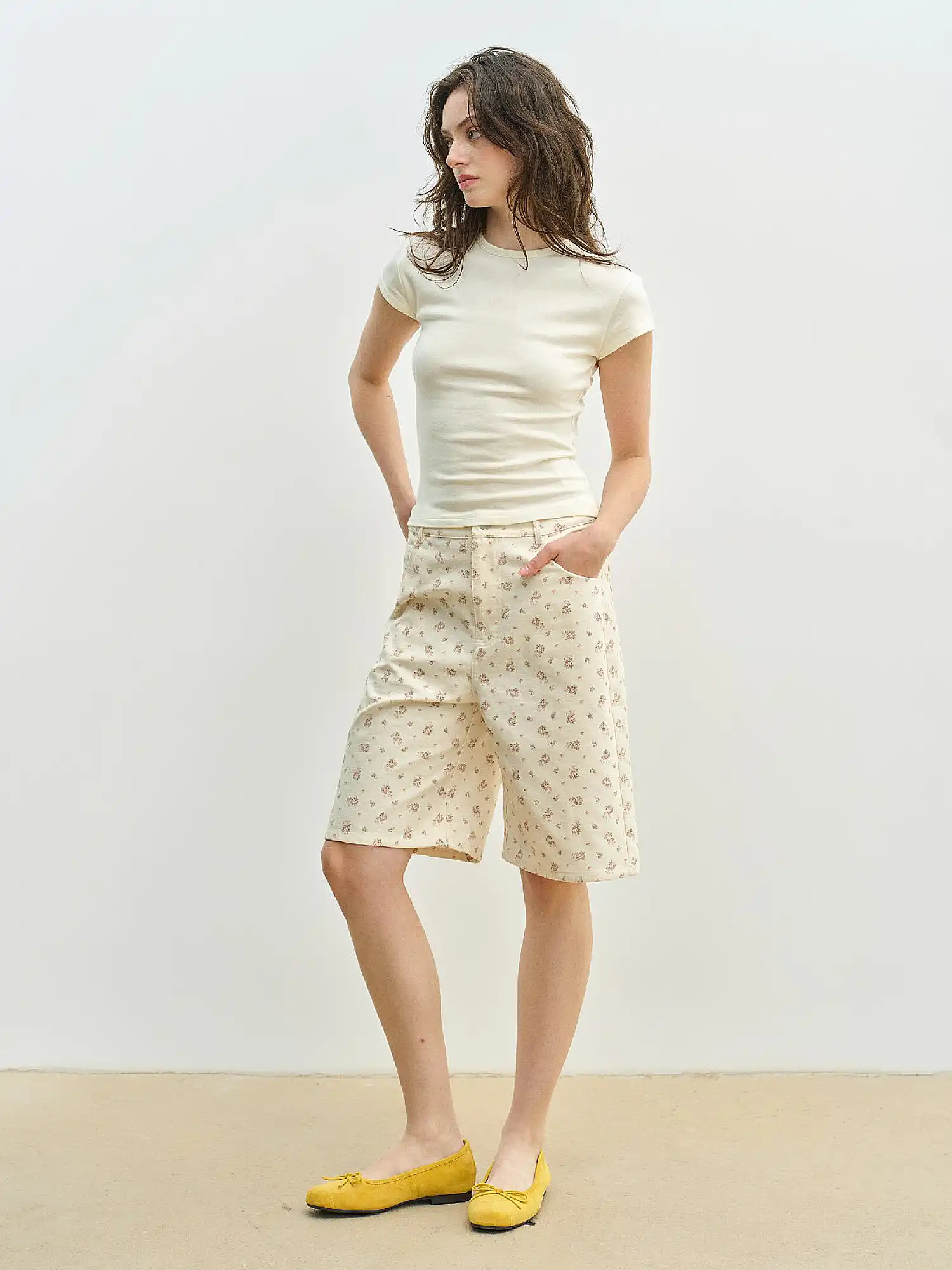 Ditsy Floral High Rise Bermuda Shorts - Image 6