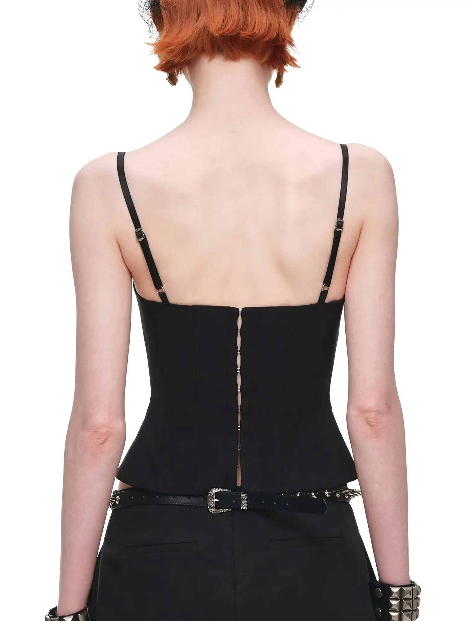 Double-Breasted Layered Lace Corset Top - Image 11