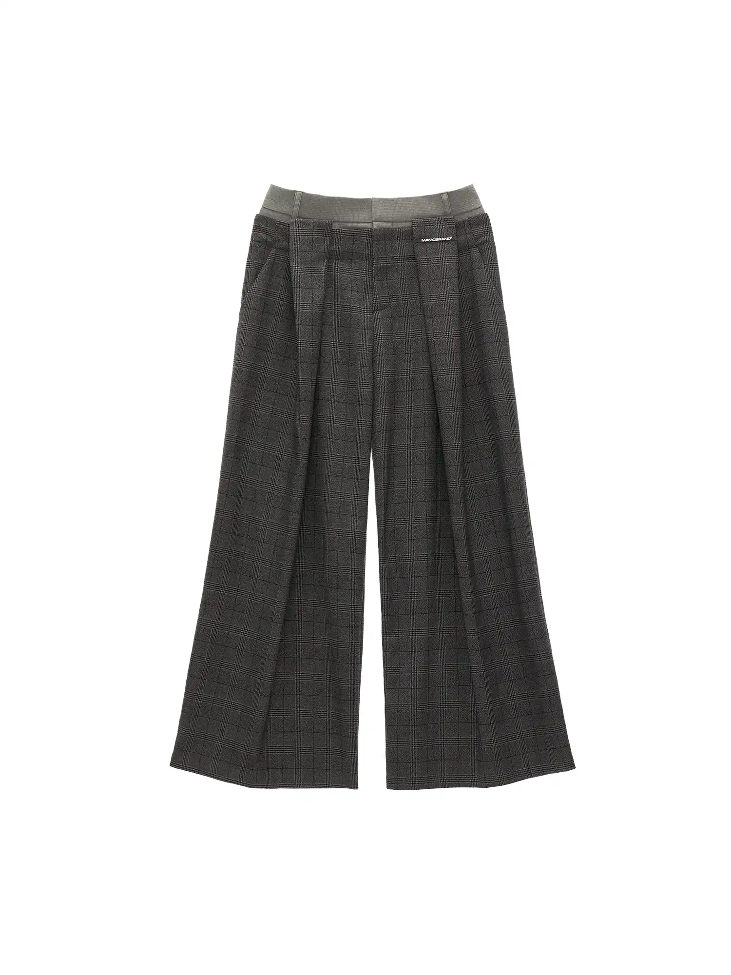 Double Waisted Glen Check Wide Leg Trousers - Image 14