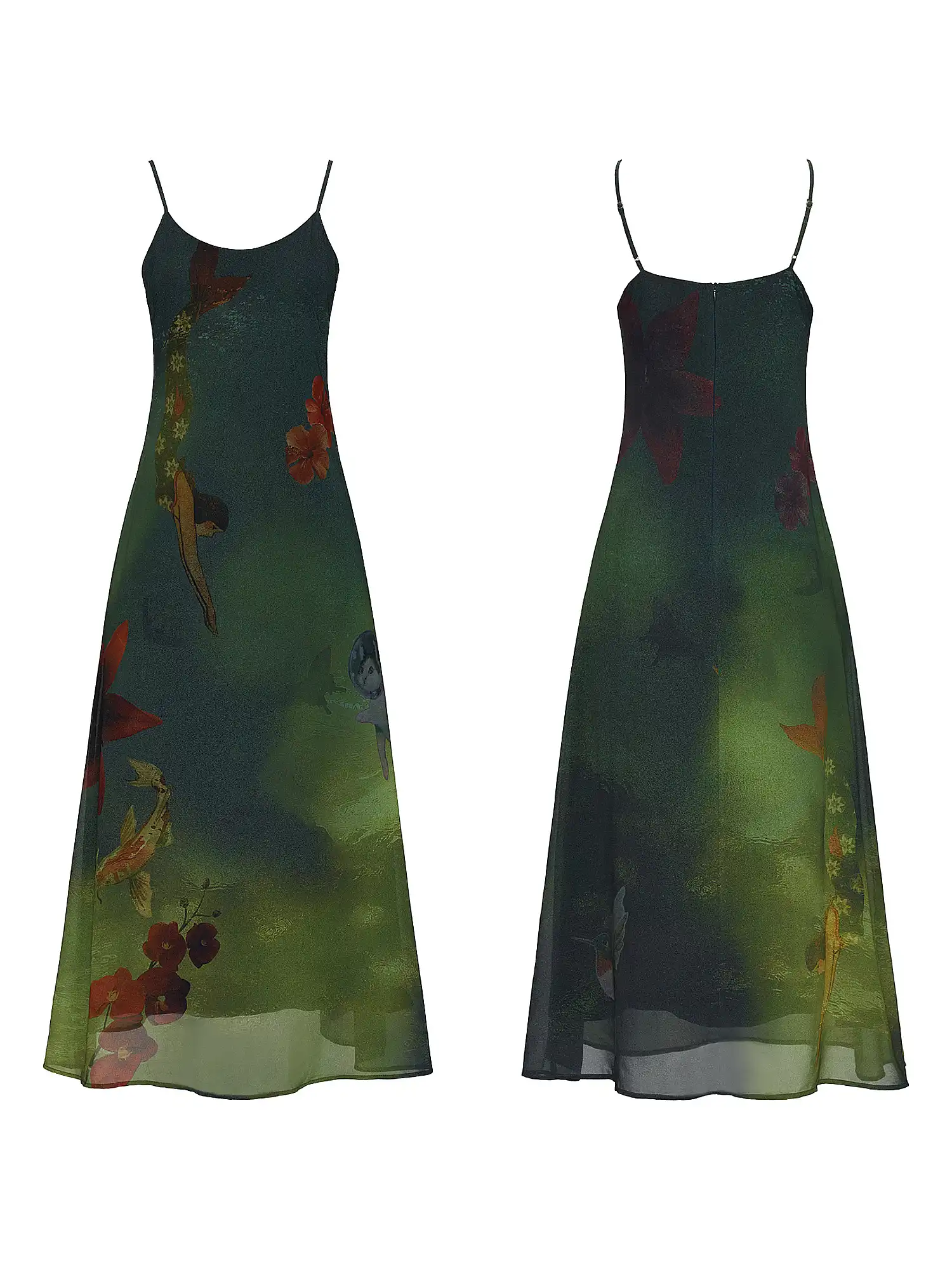 Dreamy Underwater Garden Slip Maxi Dress - Image 4