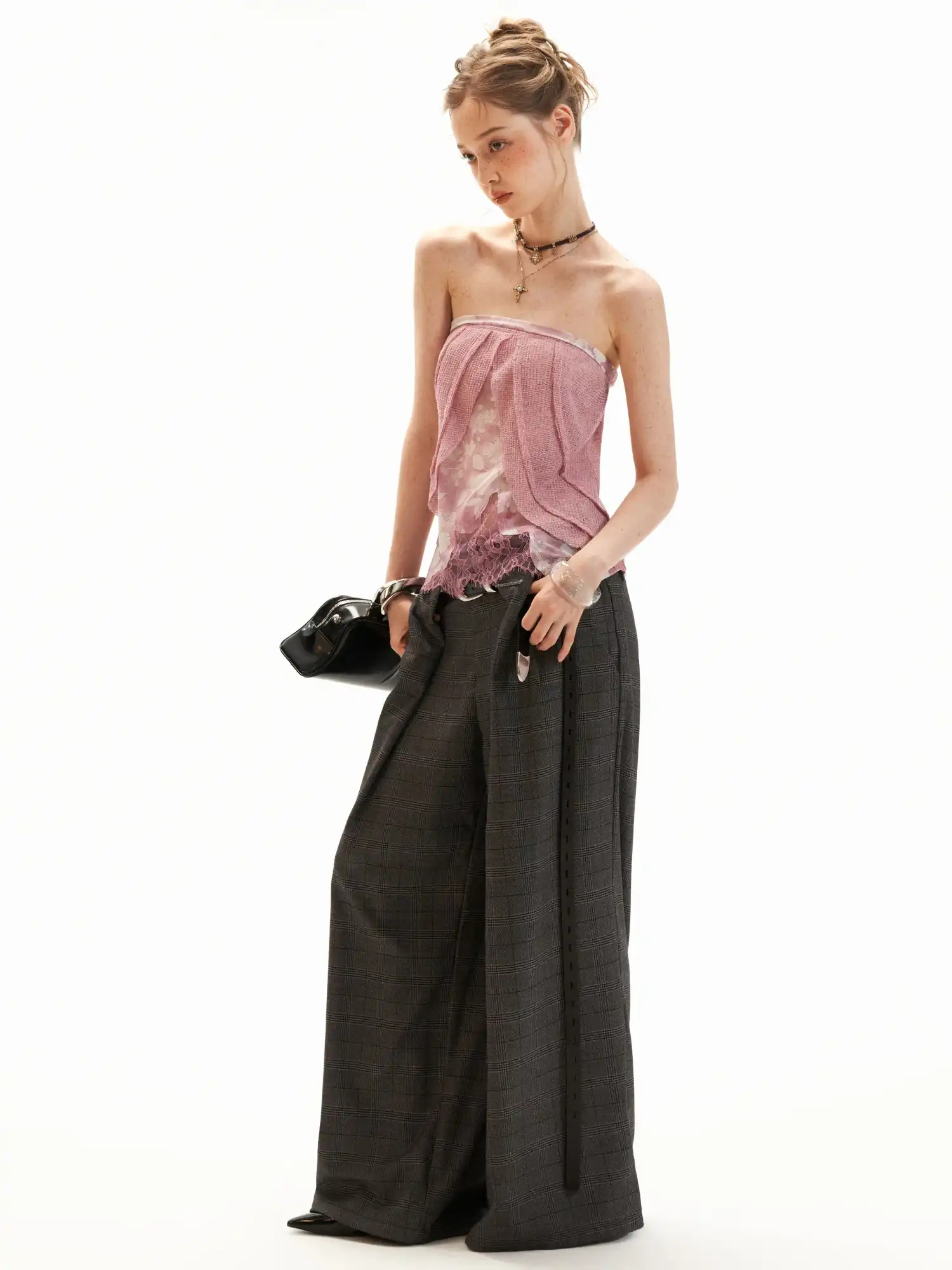 Dusty Rose Layered Gauze Bandeau Top - Image 8