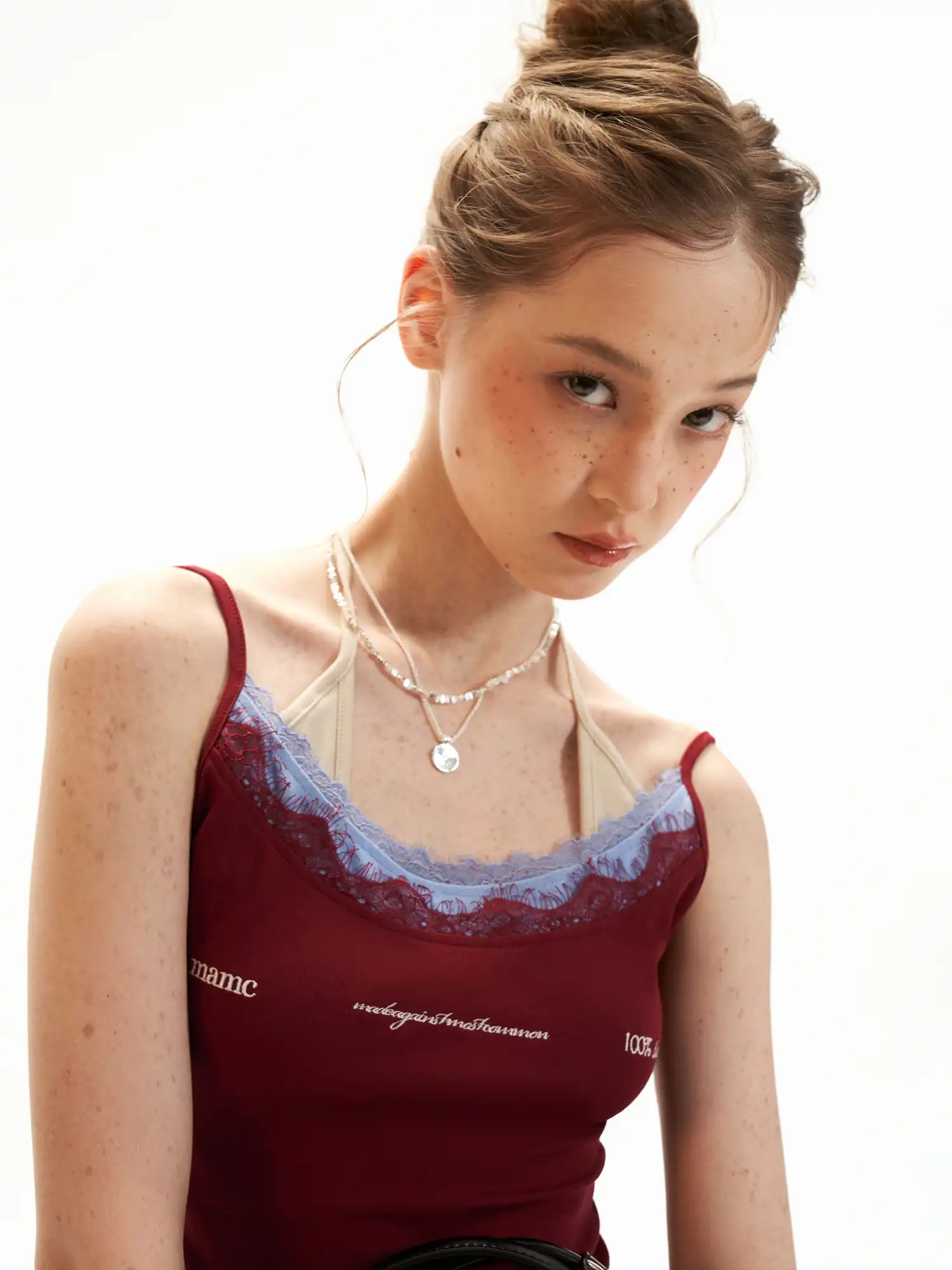 Embroidered Layered Lace Trim Tank Top - Image 4