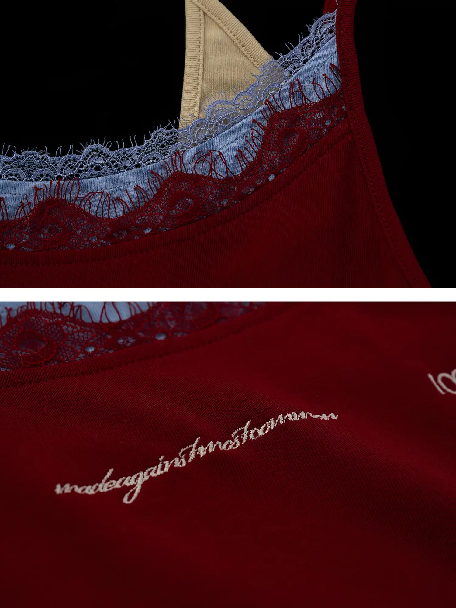 Embroidered Layered Lace Trim Tank Top - Image 7