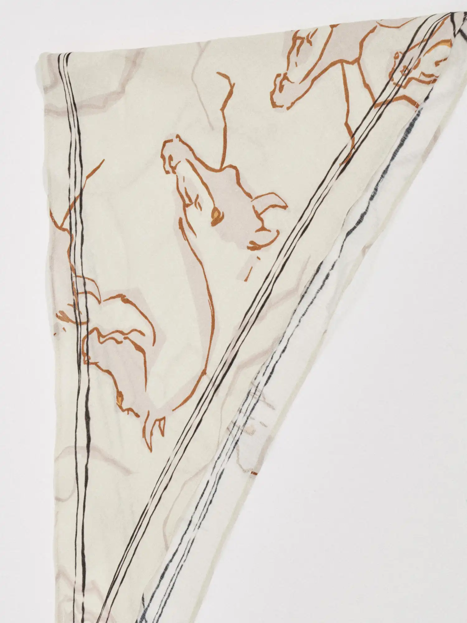 Equestrian Horse Print Linen Bandana Scarf - Image 5