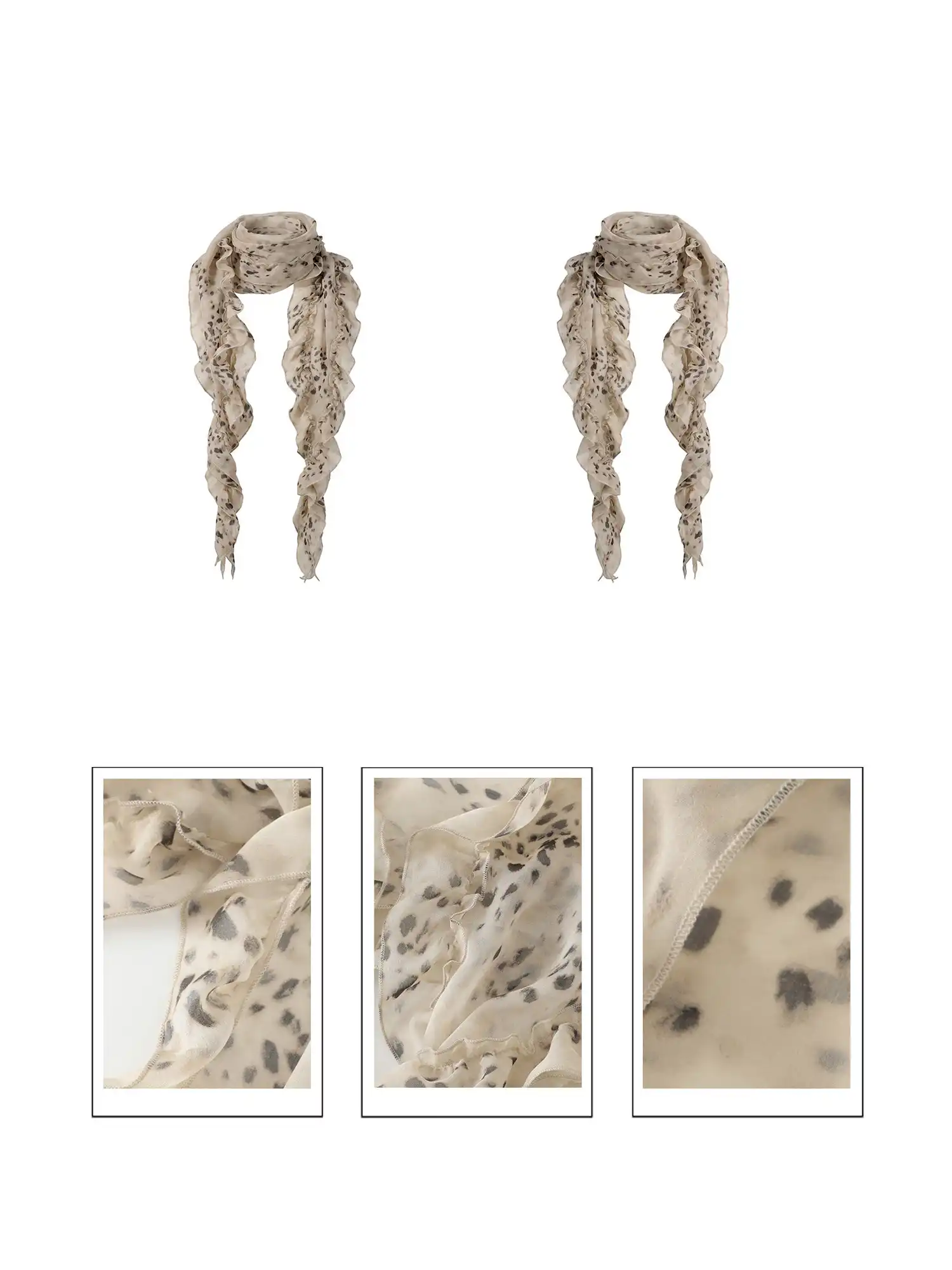 Faded Leopard Sheer Chiffon Scarf - Image 7
