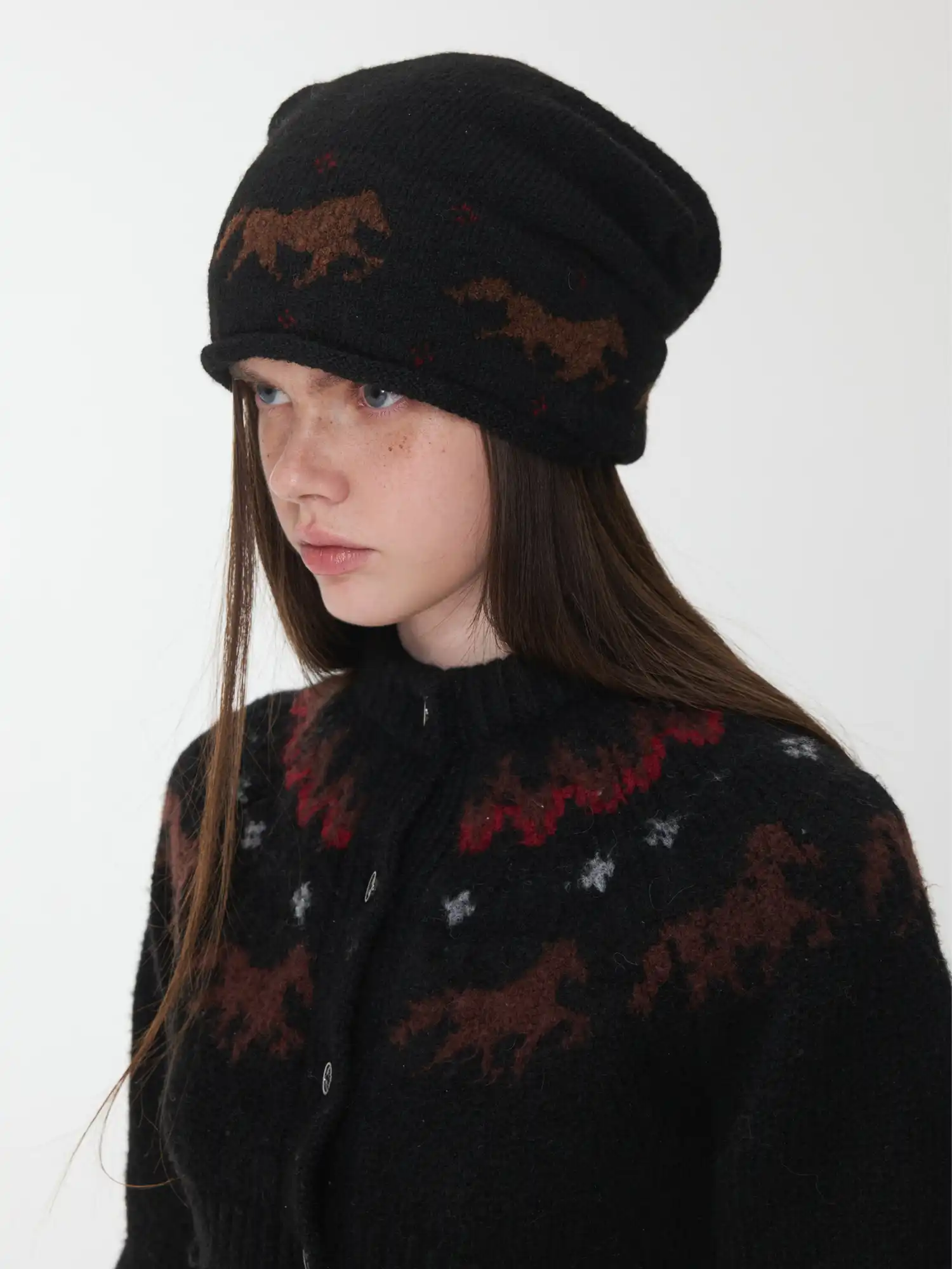 Fair Isle Pony Beanie - Image 3