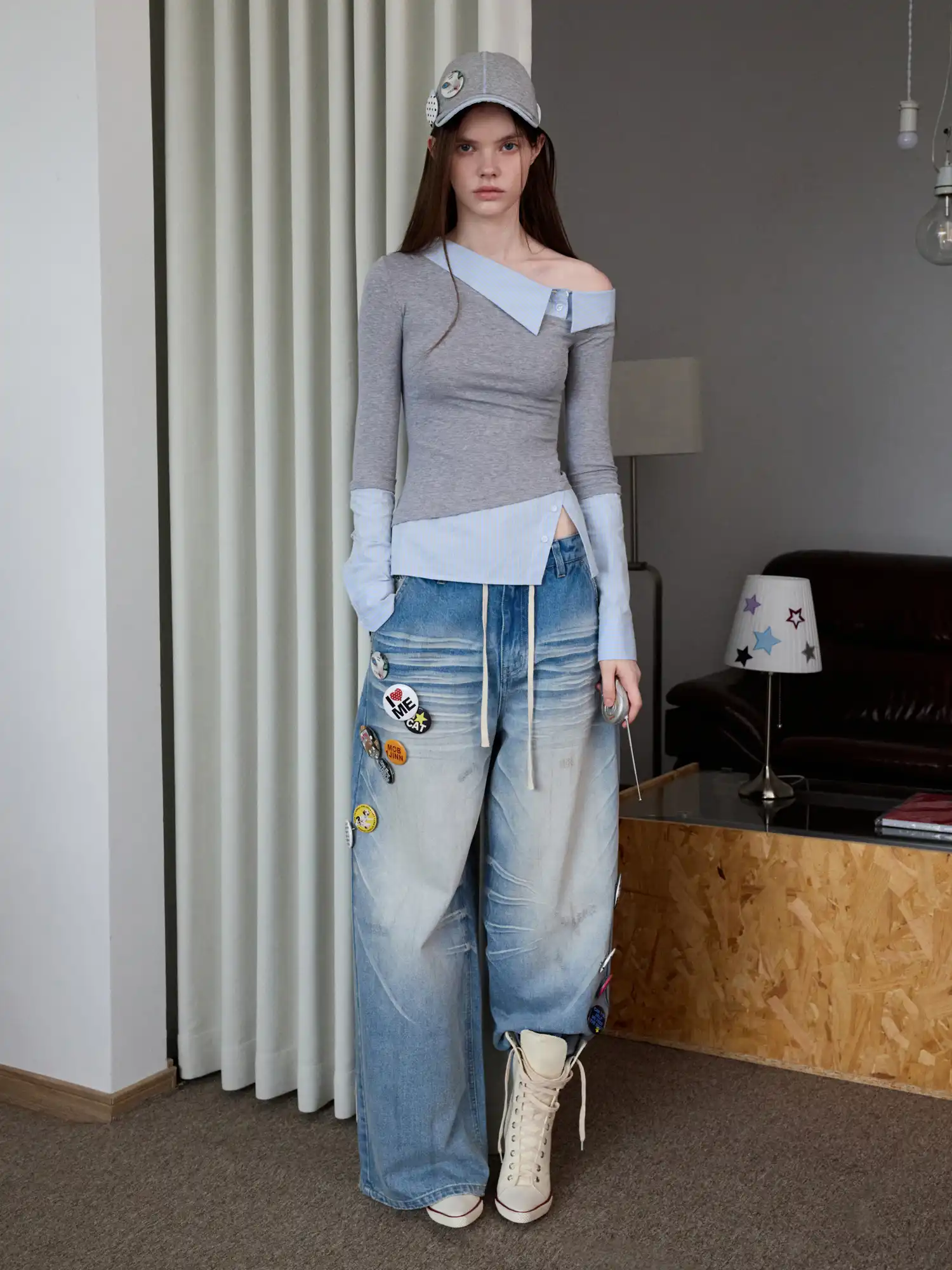 Faux Two Piece Off Shoulder Top - Image 10
