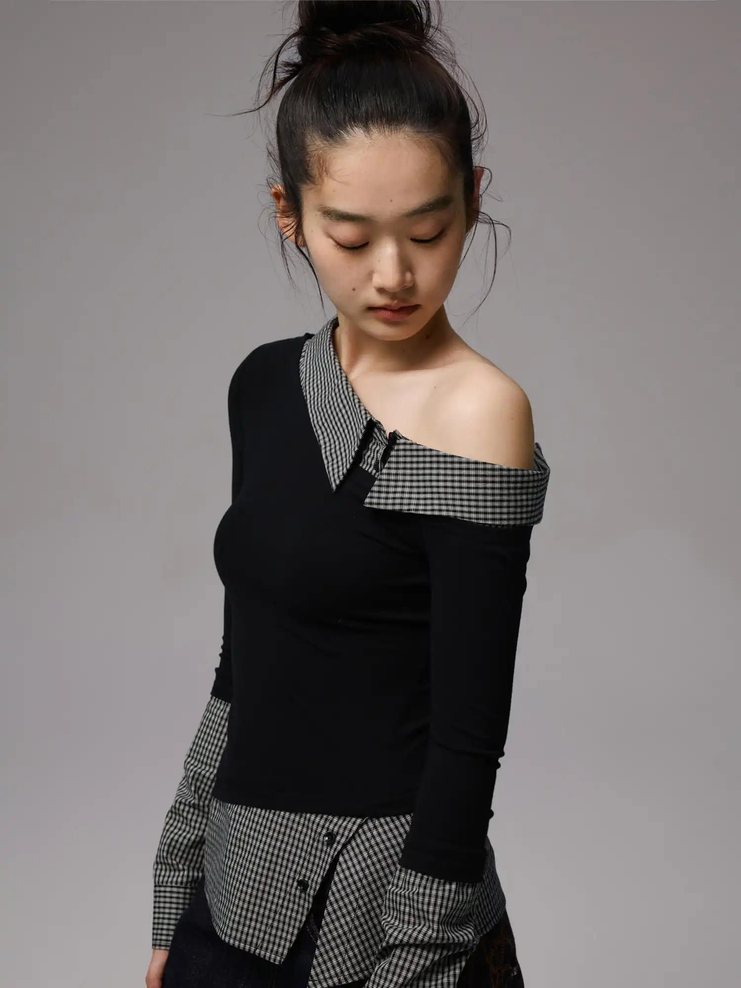Faux Two Piece Off Shoulder Top - Image 2