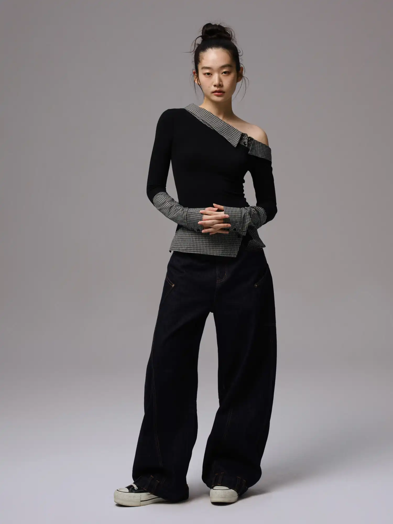 Faux Two Piece Off Shoulder Top - Image 4