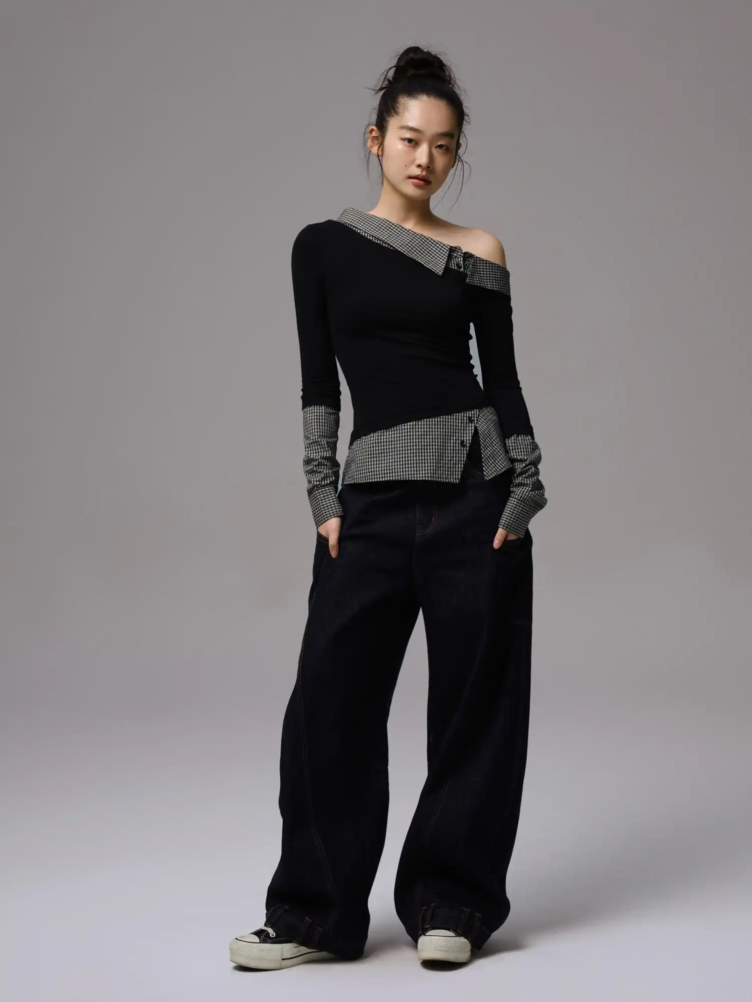 Faux Two Piece Off Shoulder Top - Image 5