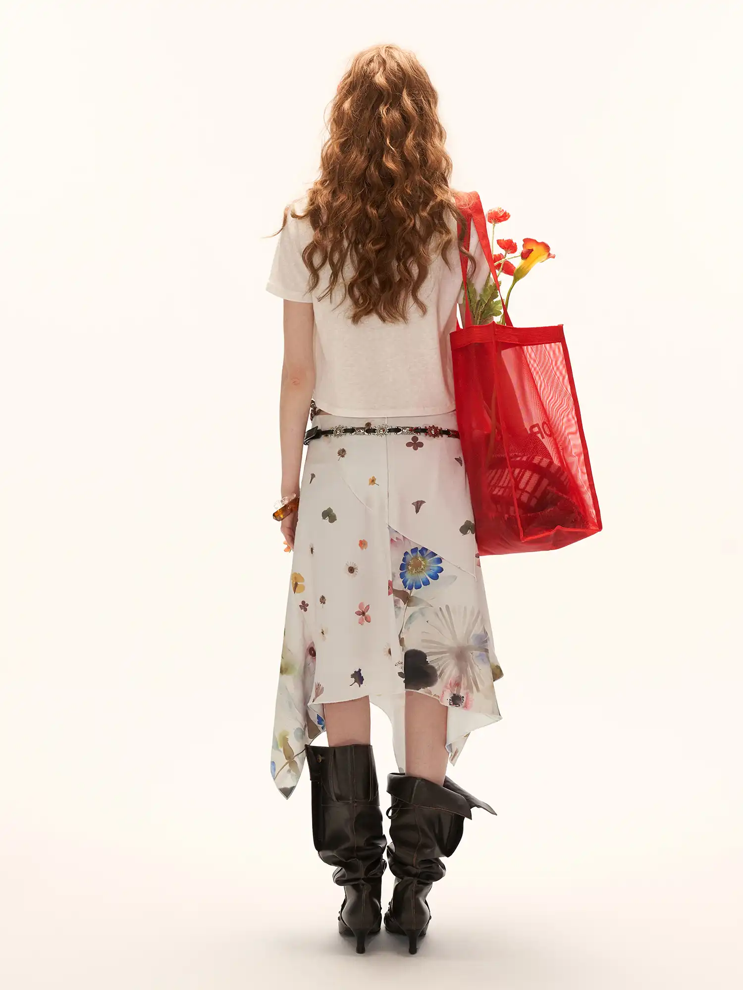 Floral Buttons Collar Cropped Tee - Image 6