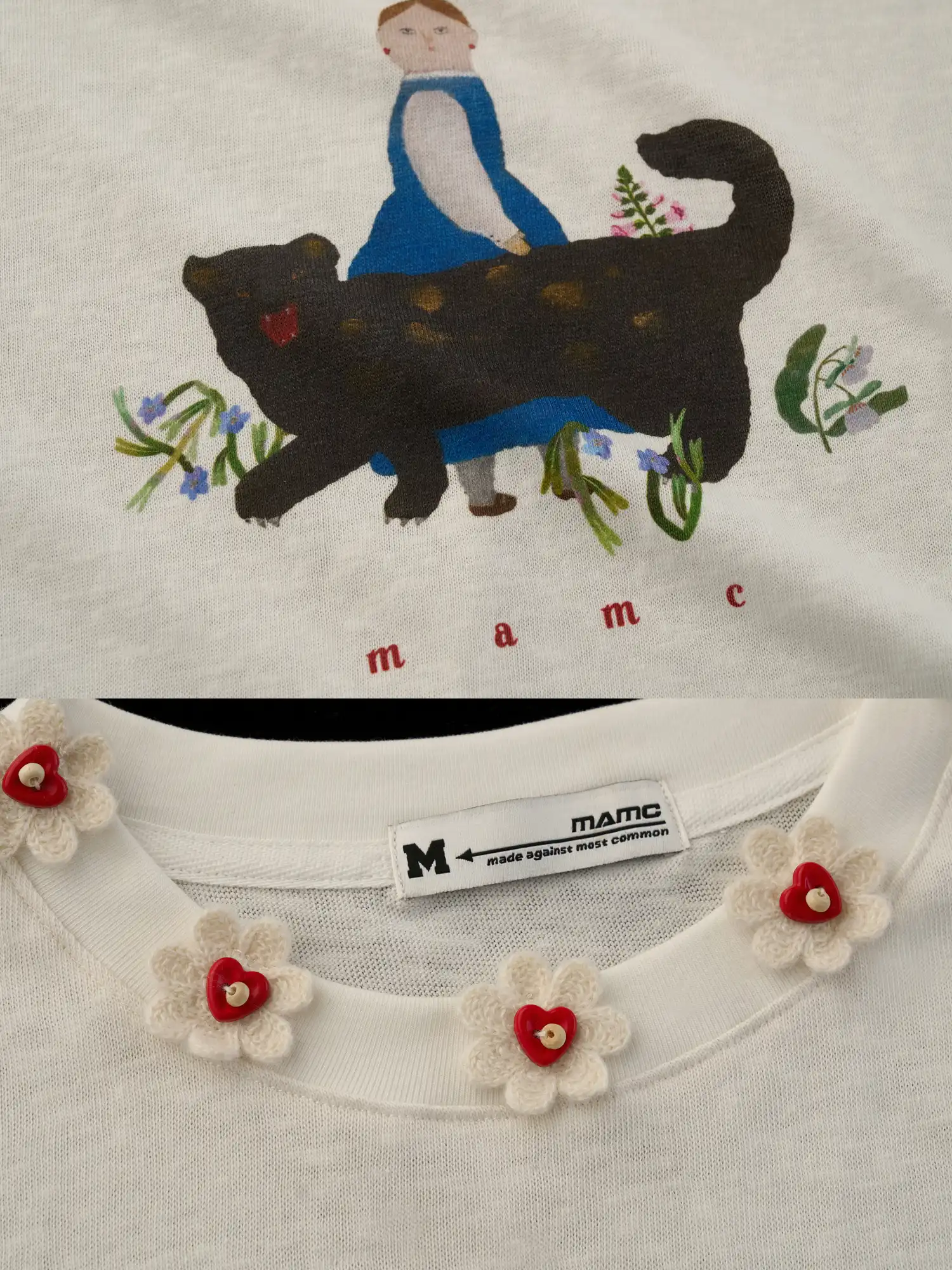 Floral Buttons Collar Cropped Tee - Image 9