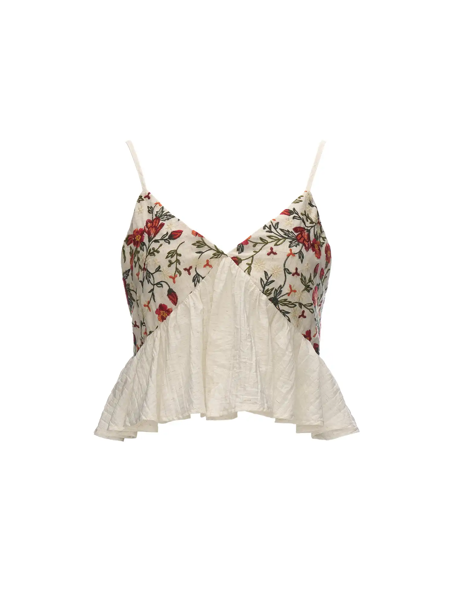 Floral Embroidered Flyaway Ruffle Babydoll Top - Image 2