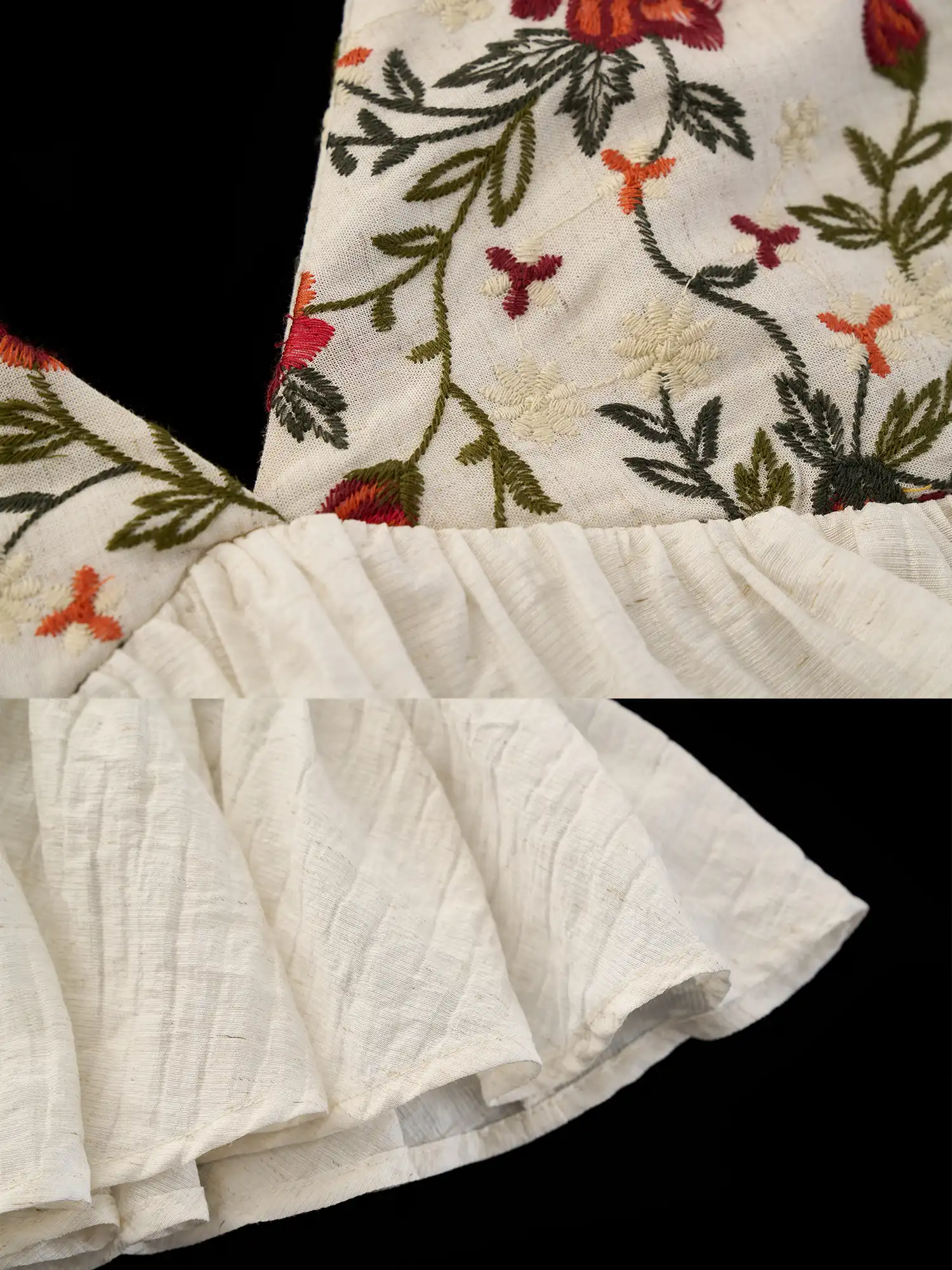 Floral Embroidered Flyaway Ruffle Babydoll Top - Image 8