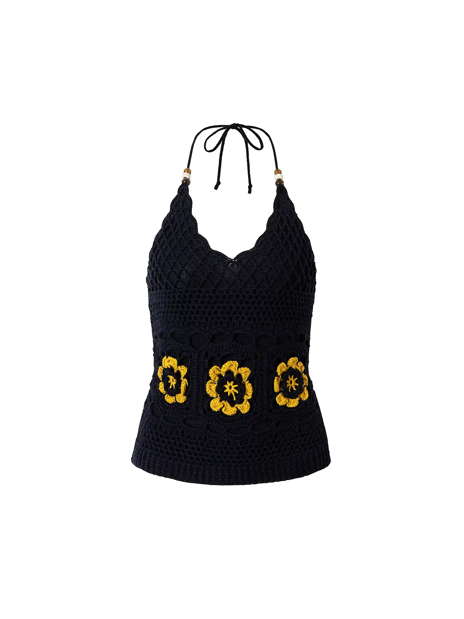 Floral Granny Square Crochet Halter Top - Image 11