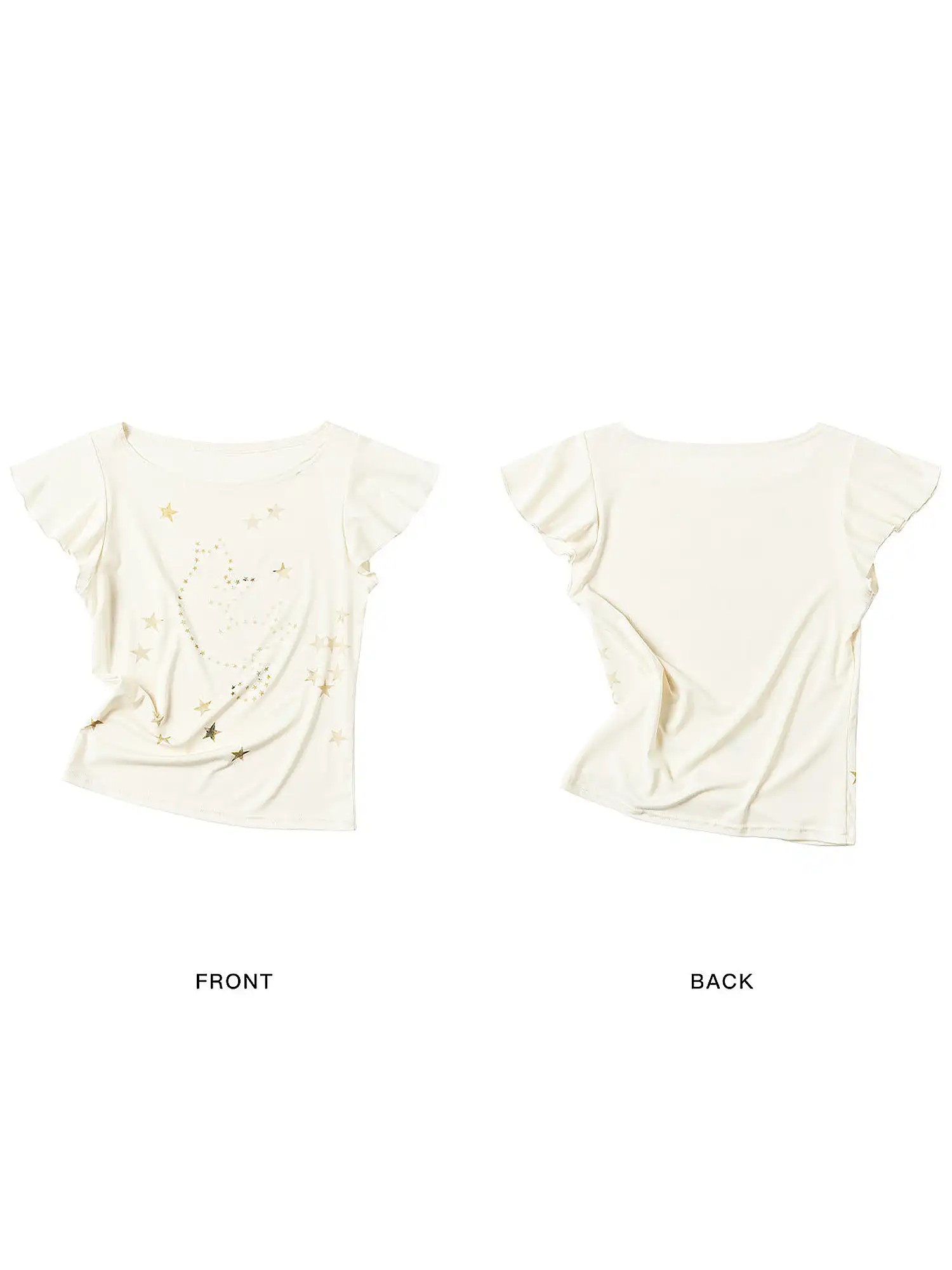 Flutter Sleeve Cotton Knit Top - Image 4