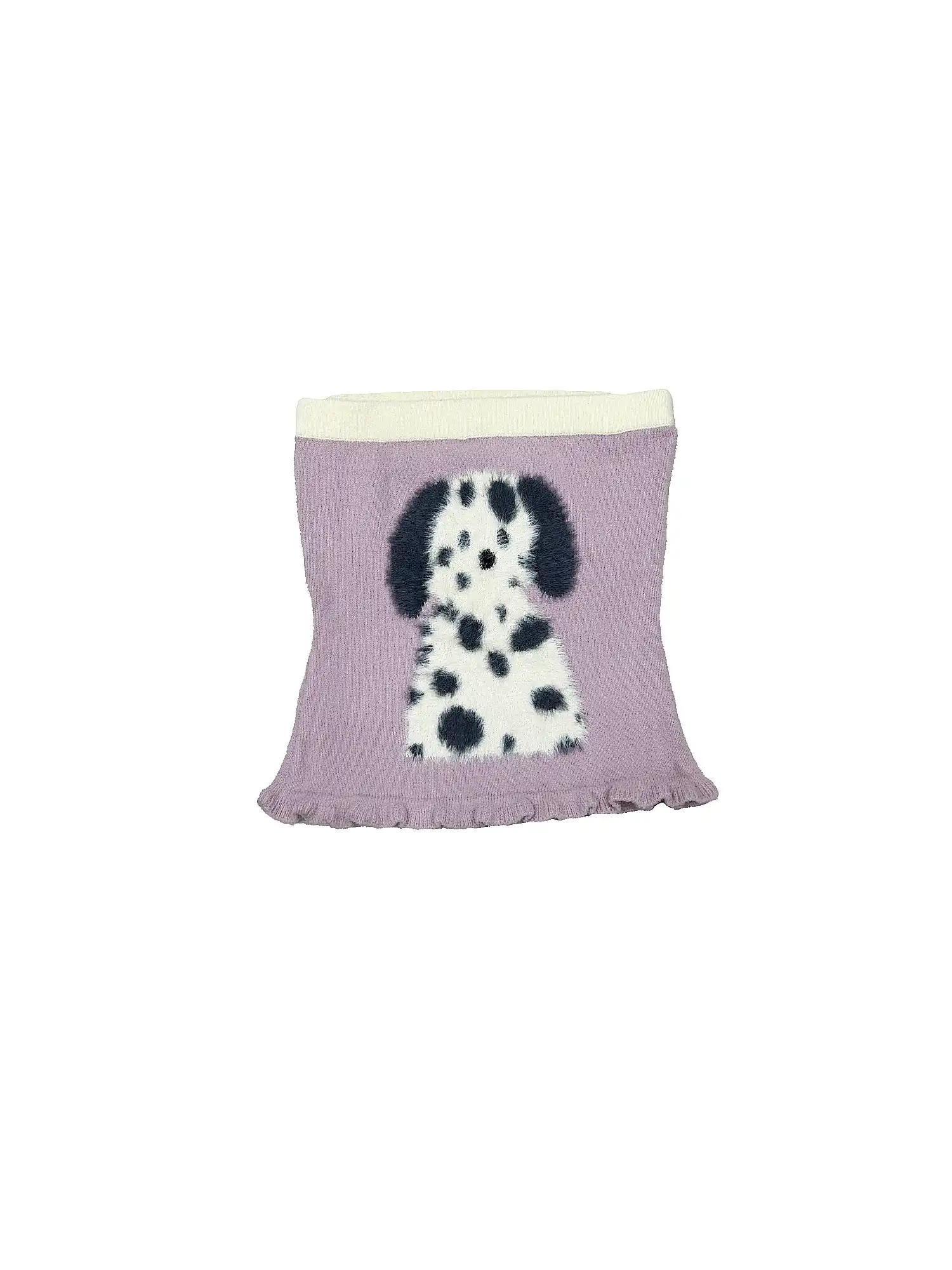 Fuzzy Dalmatian Print Fitted Tube Top - Image 3