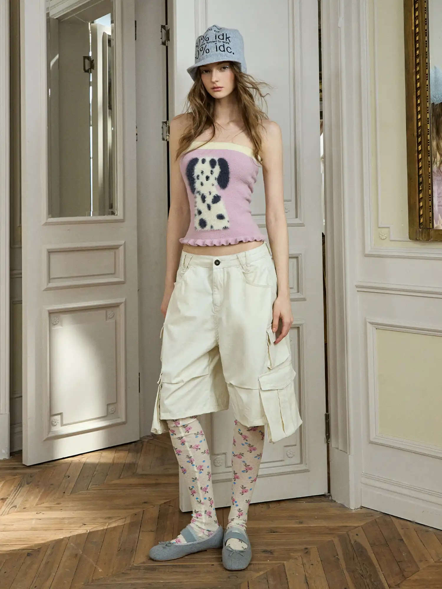 Fuzzy Dalmatian Print Fitted Tube Top - Image 4