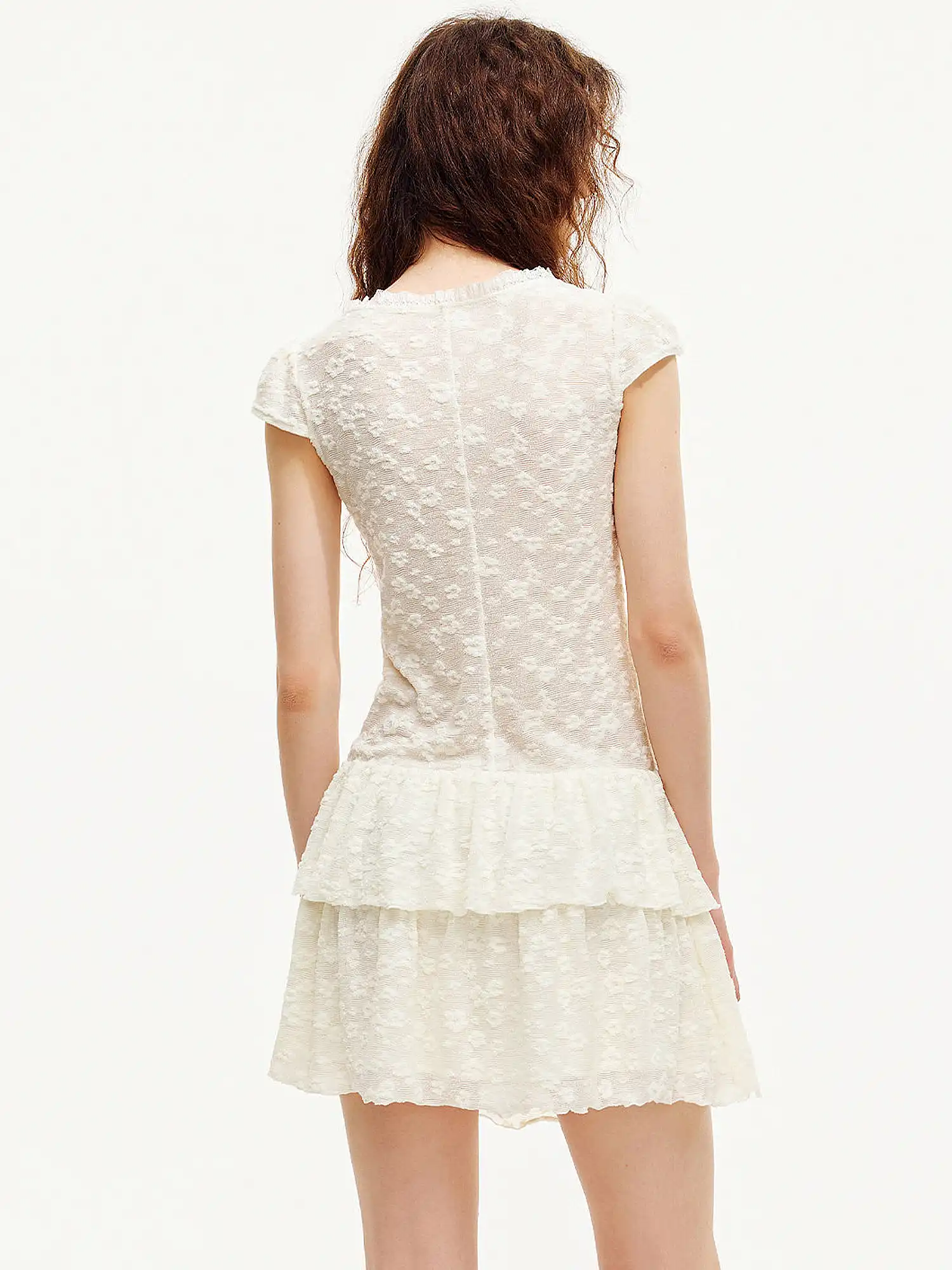 Ginger Cat V-Neck Lace Mini Dress - Image 4