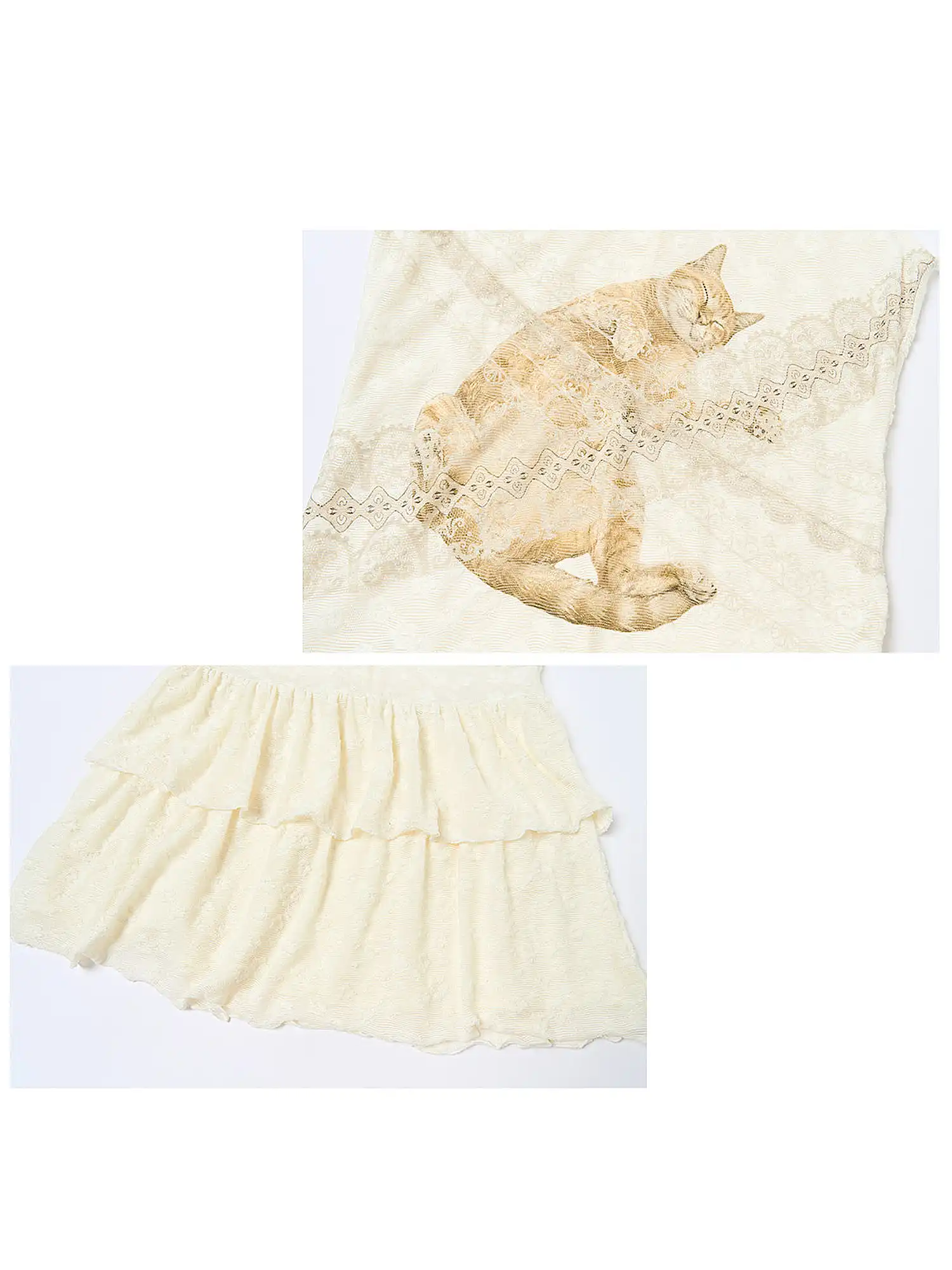 Ginger Cat V-Neck Lace Mini Dress - Image 9