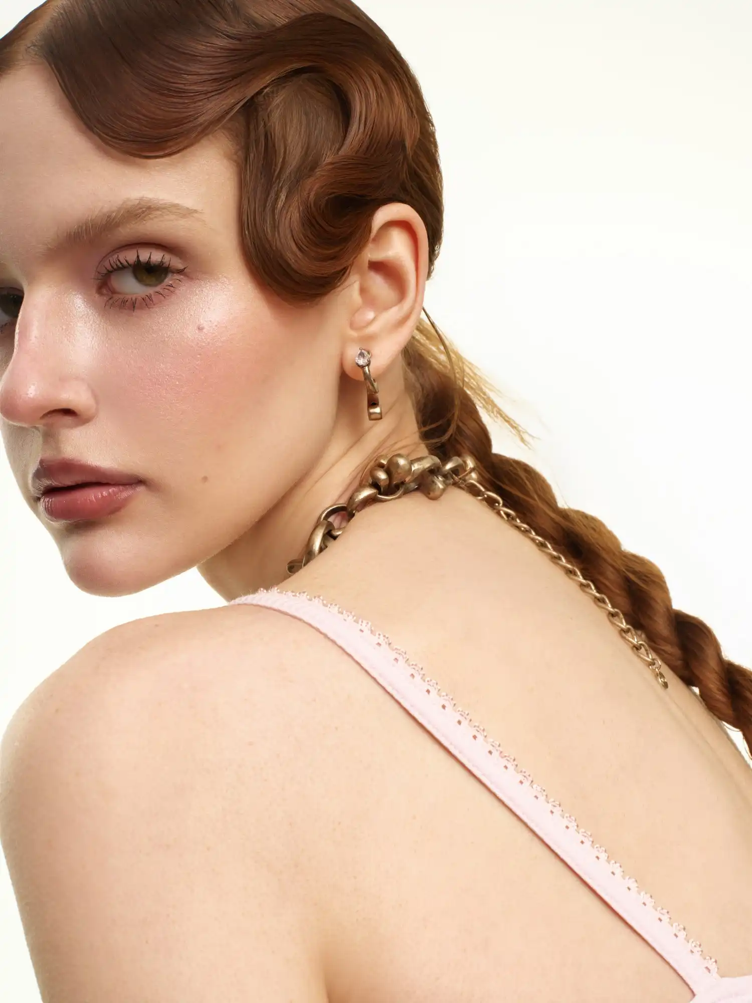 Gothic Script Engraved Chunky Hoop Earrings - Image 5