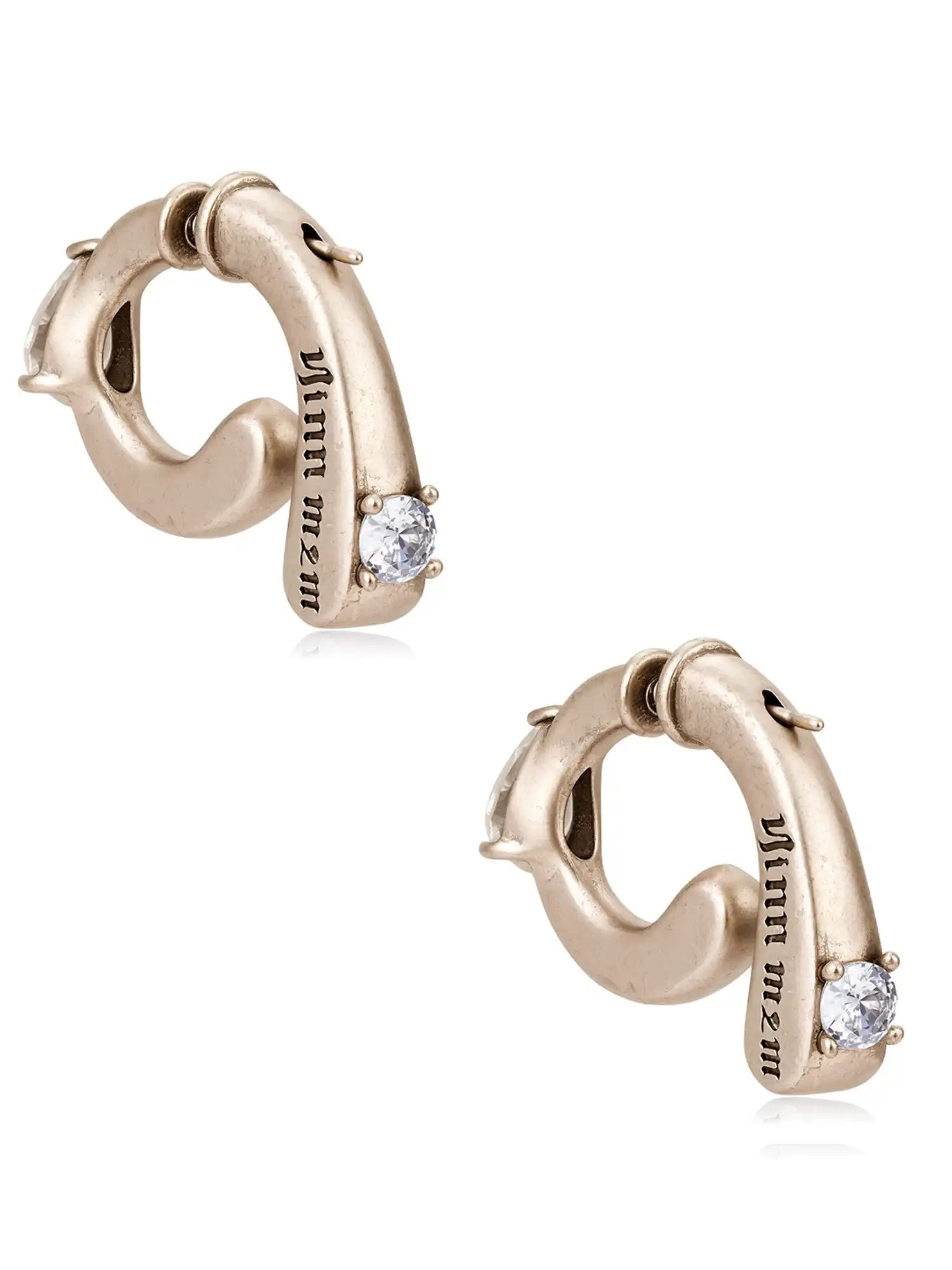 Gothic Script Engraved Chunky Hoop Earrings - Image 7
