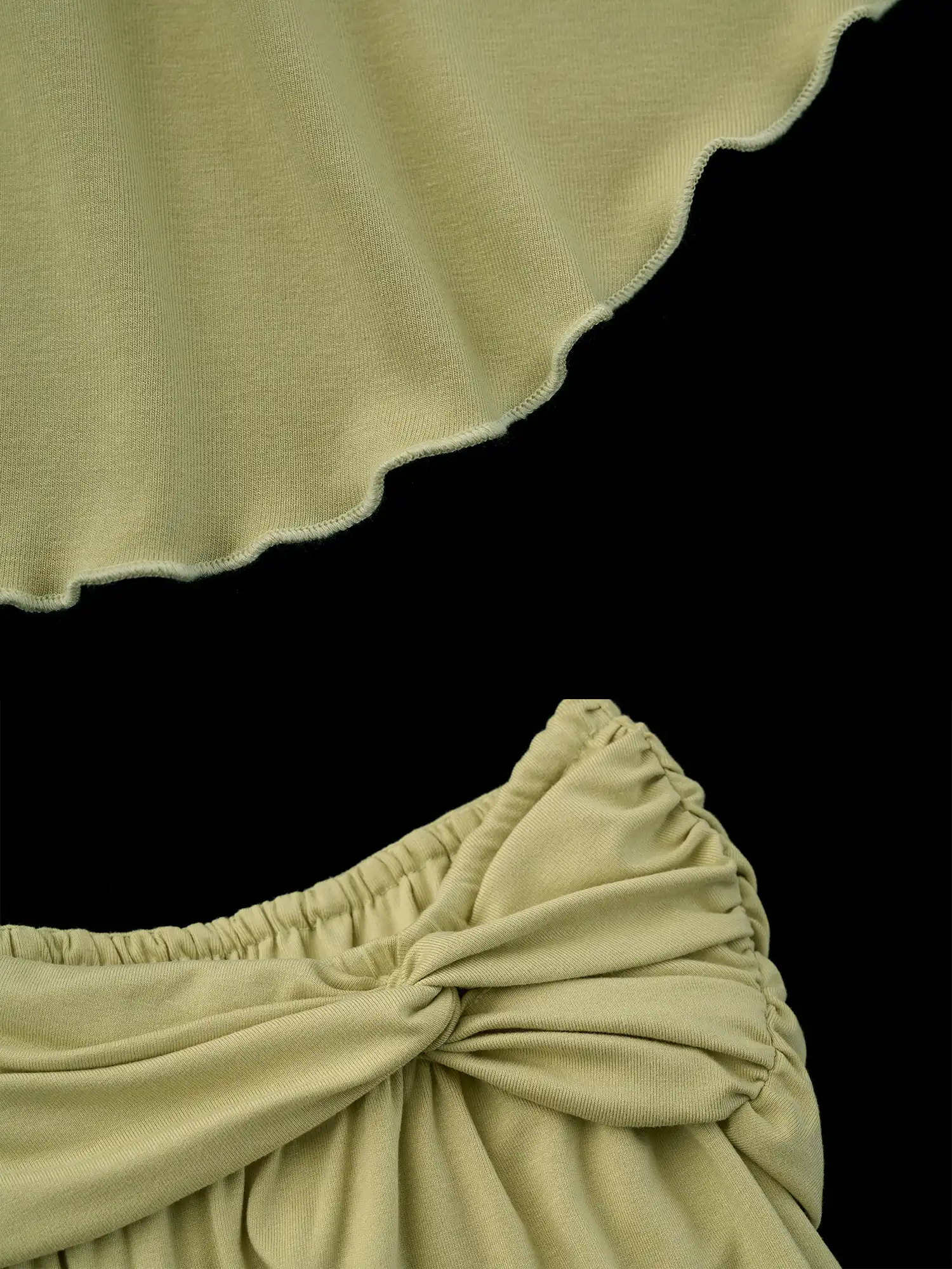 Green Fold Over Asymmetric Hem Midi Skirt - Image 9
