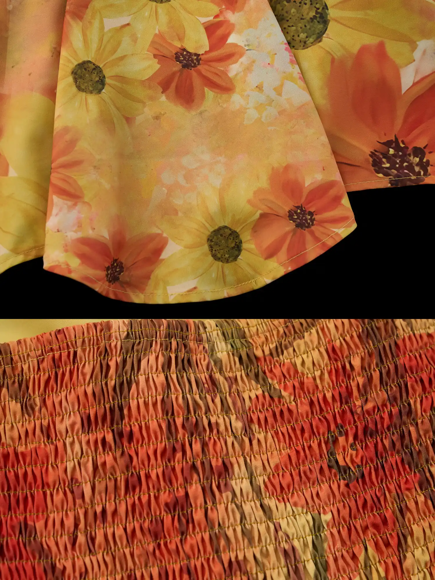 Halterneck Tie Yellow Floral Print Midi Dress - Image 9