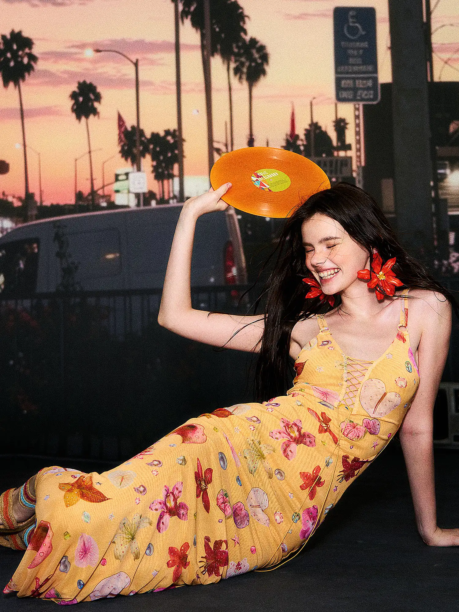 Lace Up Yellow Tropical Floral Dress - Image 5