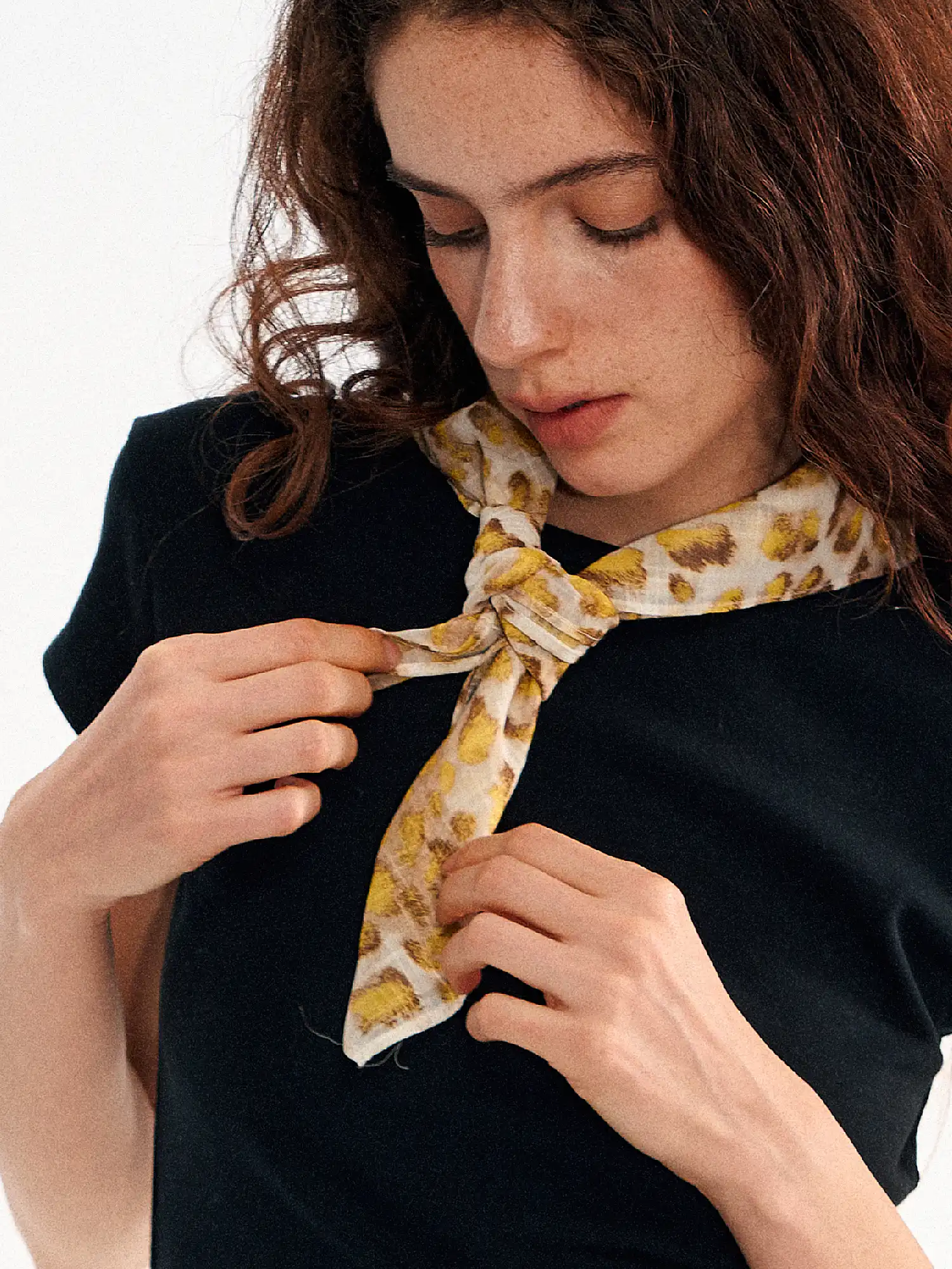 Leopard Print Silk Square Scarf