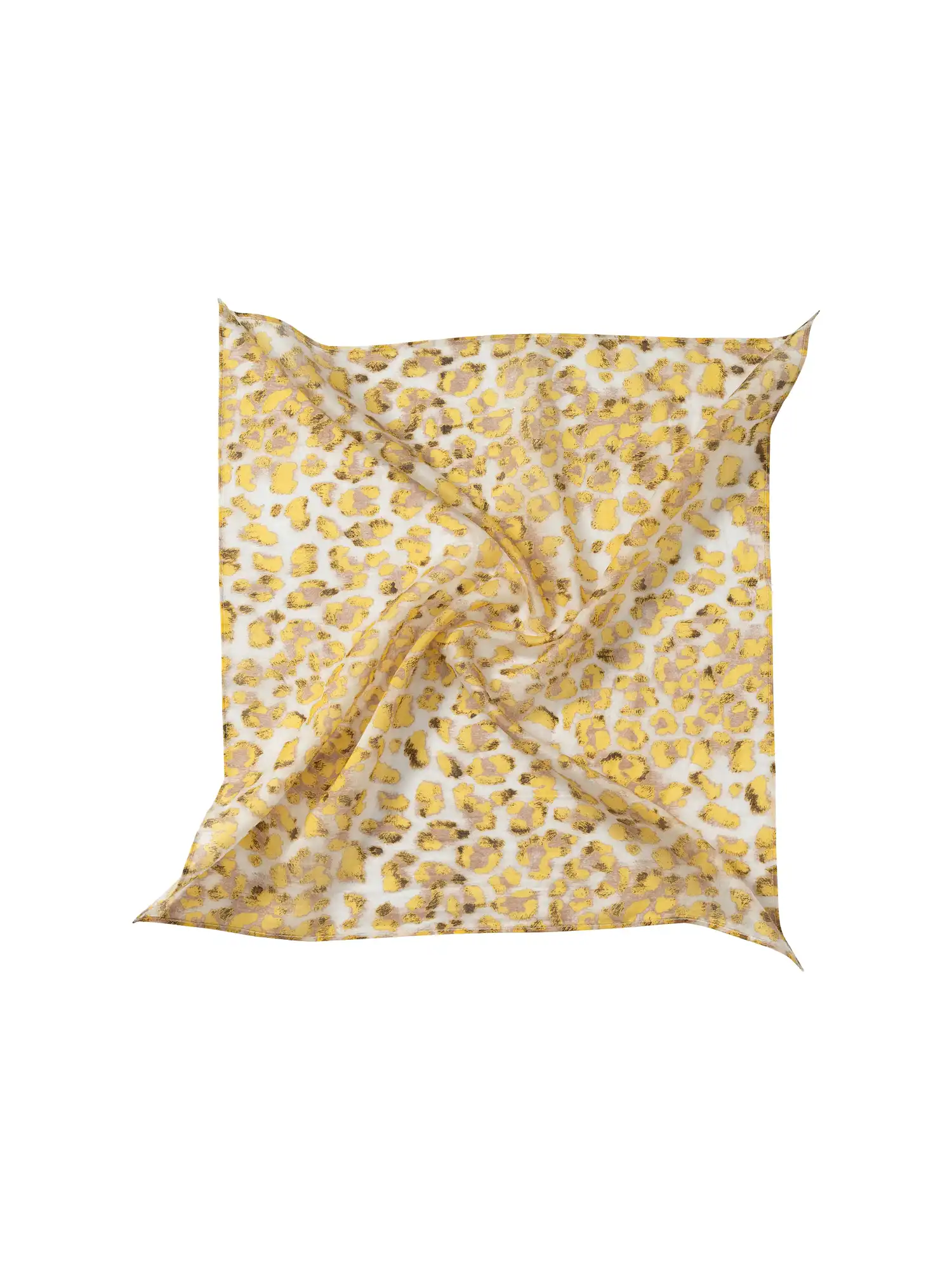 Leopard Print Silk Square Scarf - Image 2