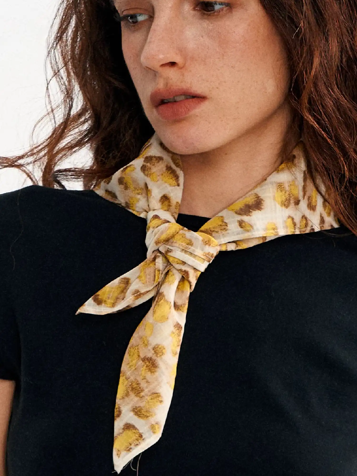 Leopard Print Silk Square Scarf - Image 3