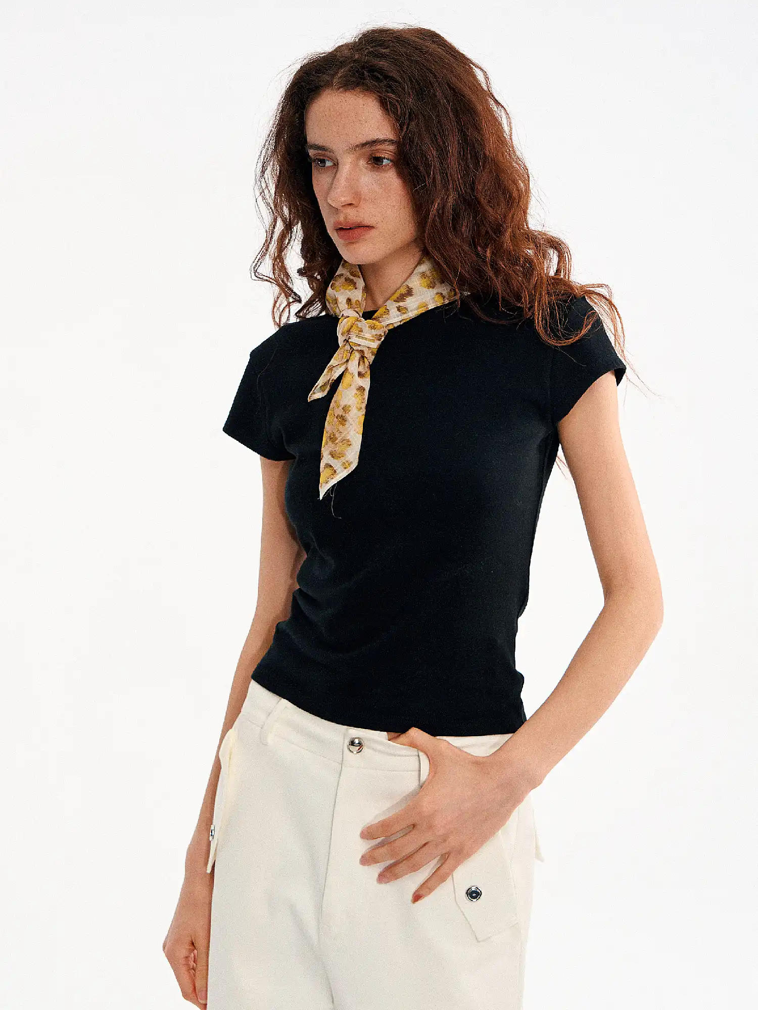 Leopard Print Silk Square Scarf - Image 4