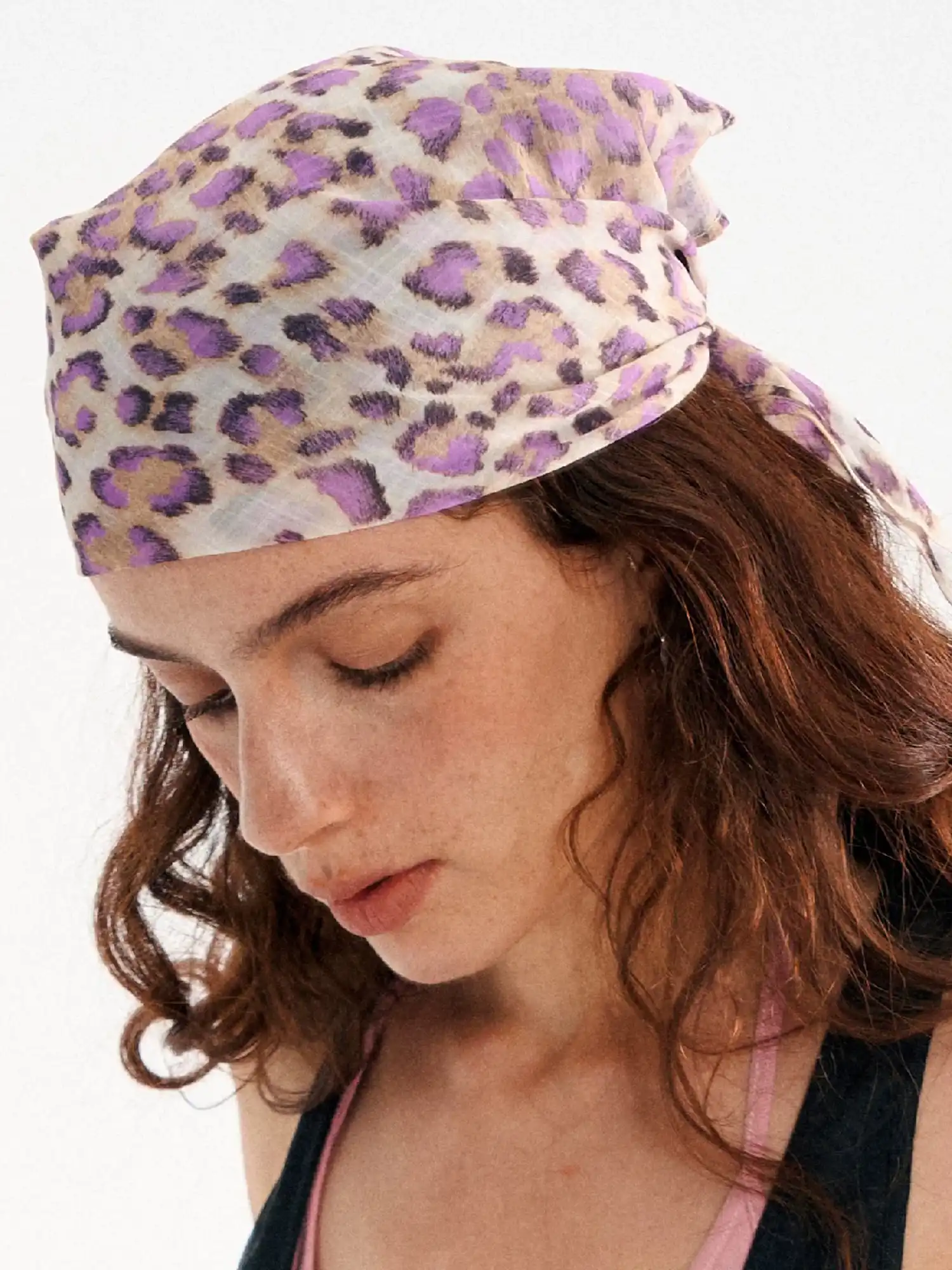Leopard Print Silk Square Scarf - Image 6