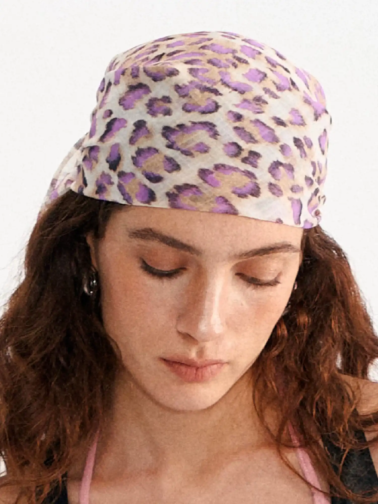 Leopard Print Silk Square Scarf - Image 8