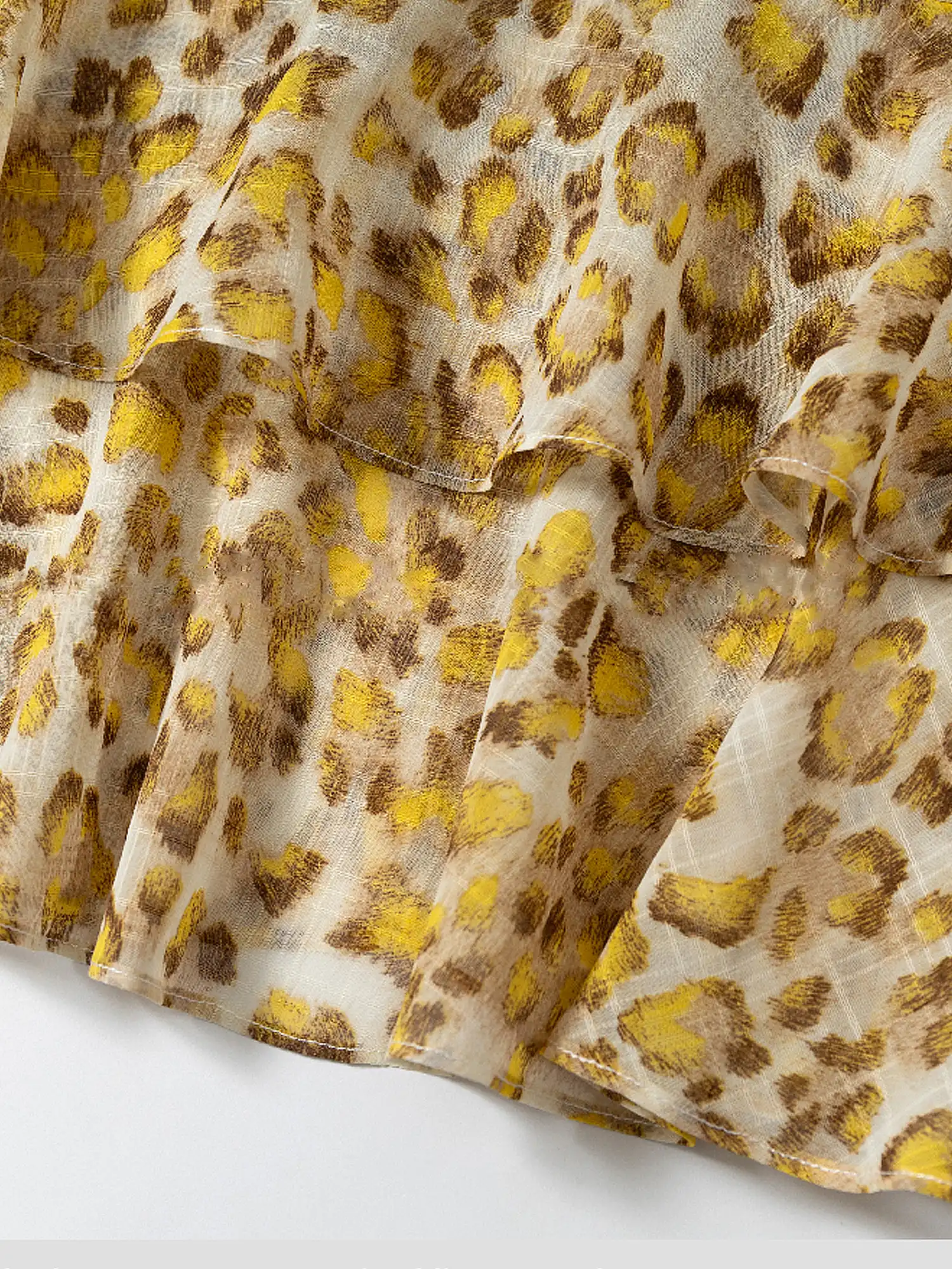 Leopard Print Tiered Ruffle Halter Top - Image 12