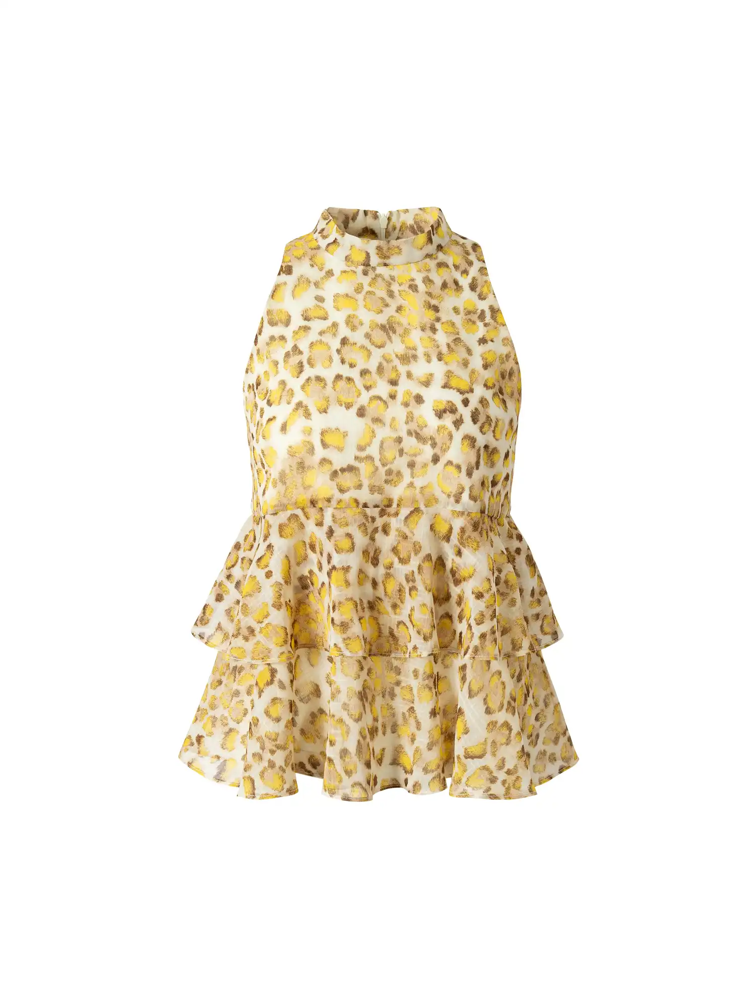Leopard Print Tiered Ruffle Halter Top - Image 8