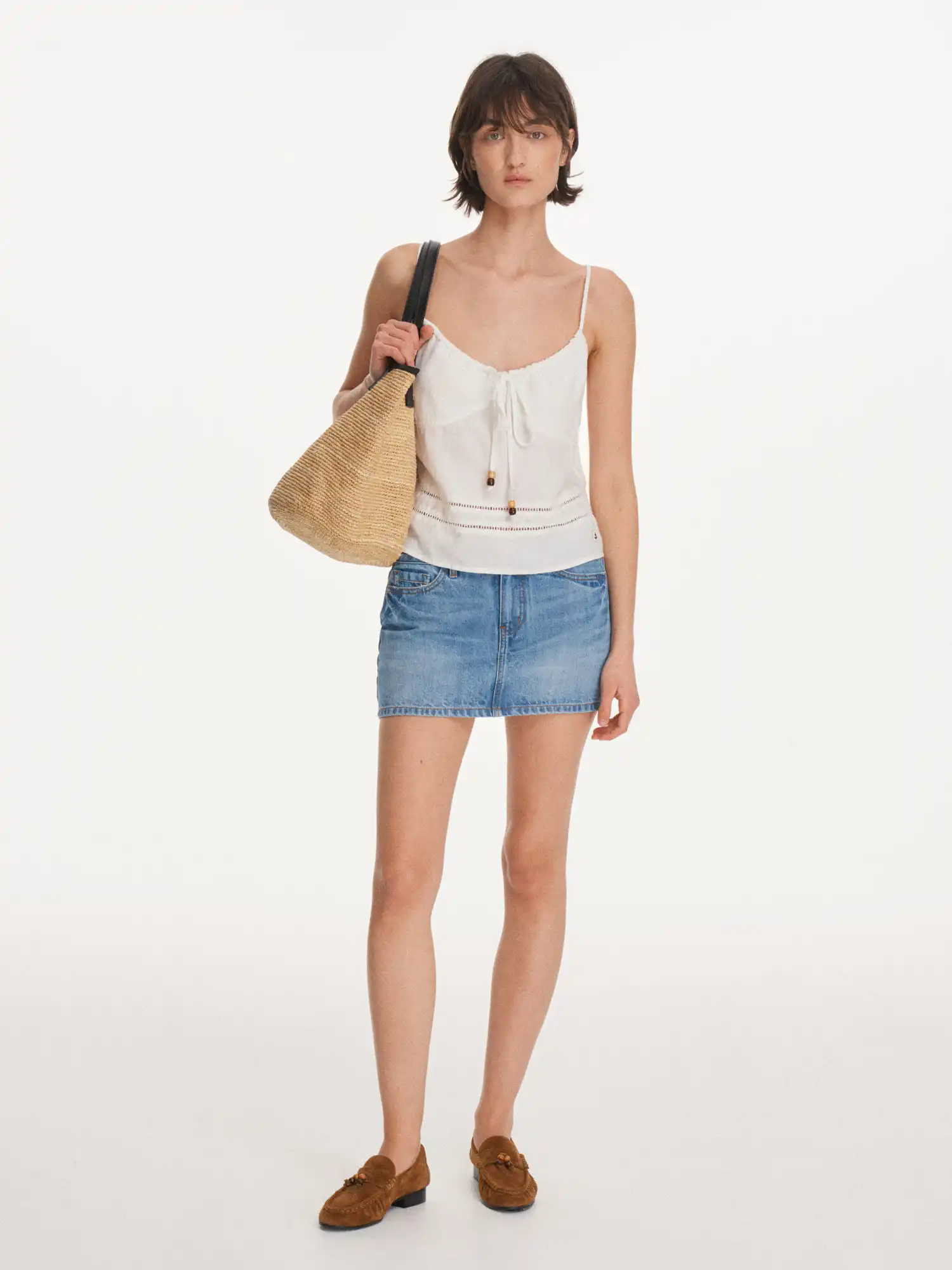 Linen Blend Crochet Trim Cami Top - Image 6