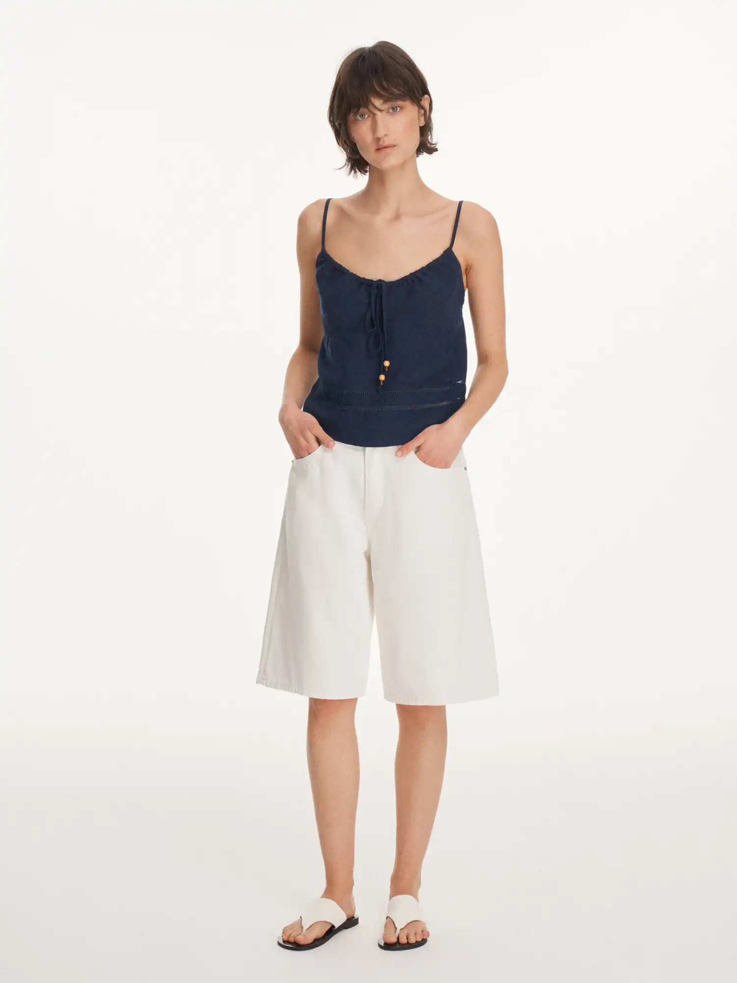 Linen Blend Crochet Trim Cami Top - Image 8