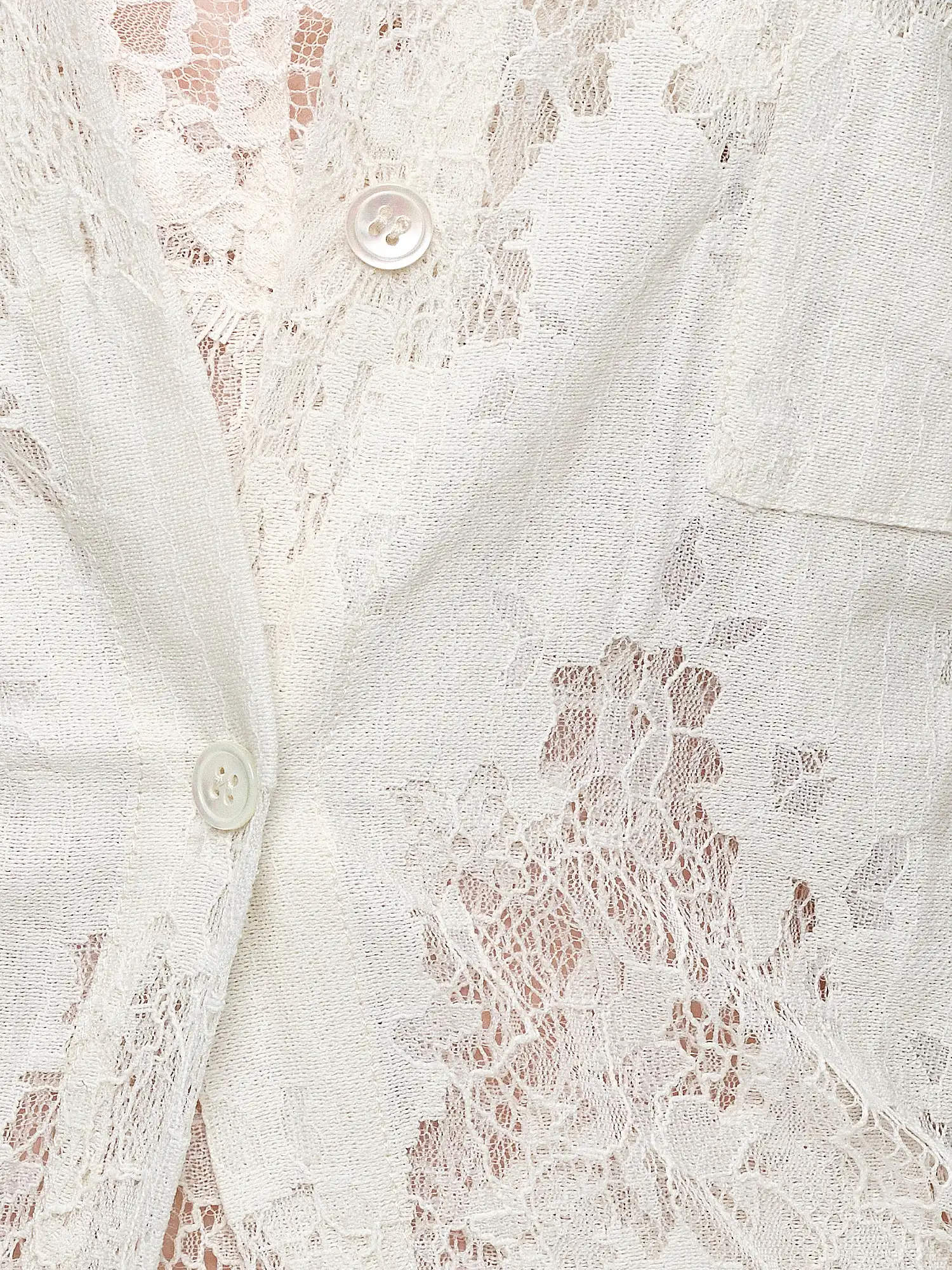 Long Sleeve Sheer Floral Lace Shirt - Image 5