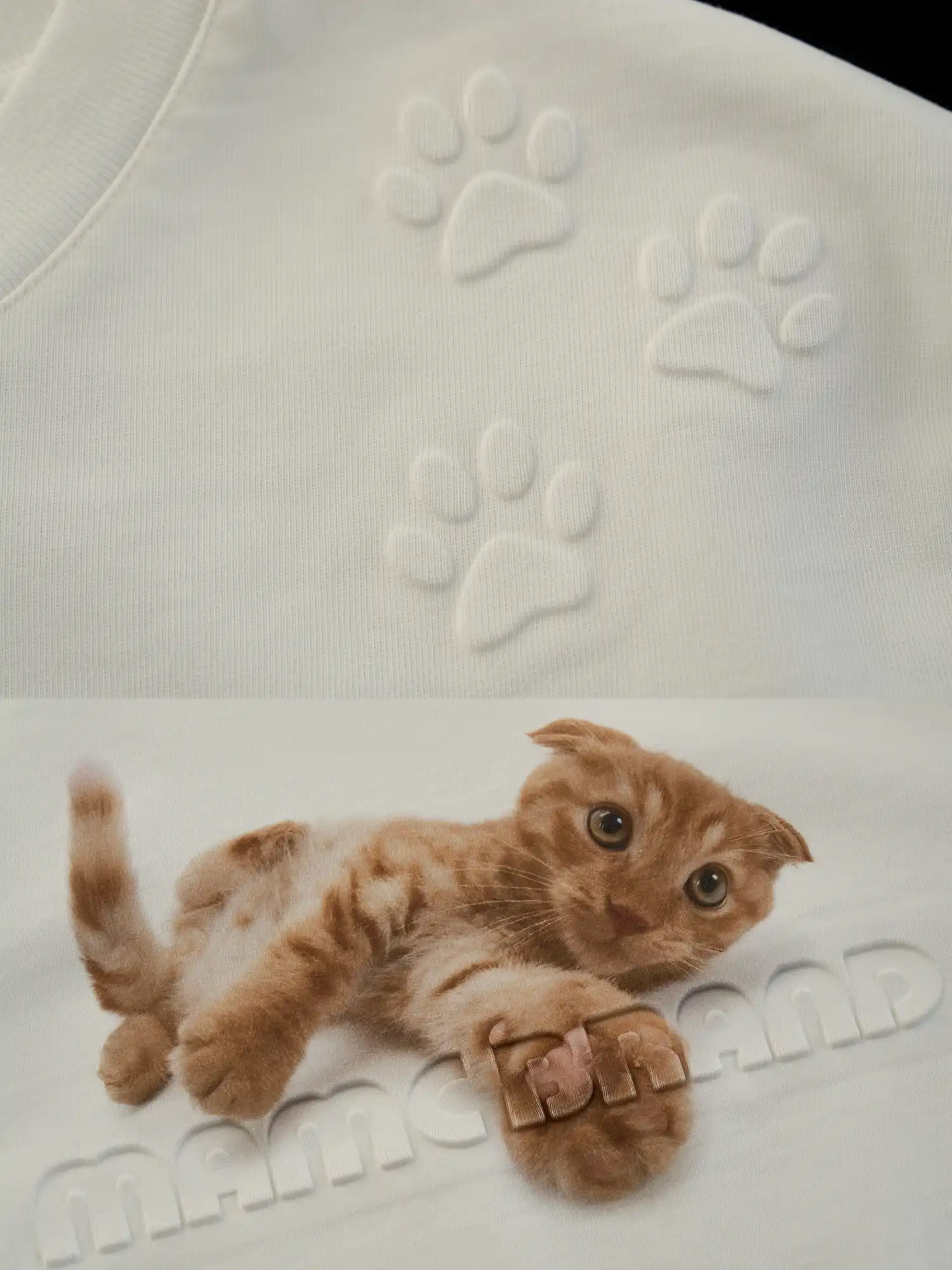 Loose Distressed Kitten Cotton Crop Top - Image 9