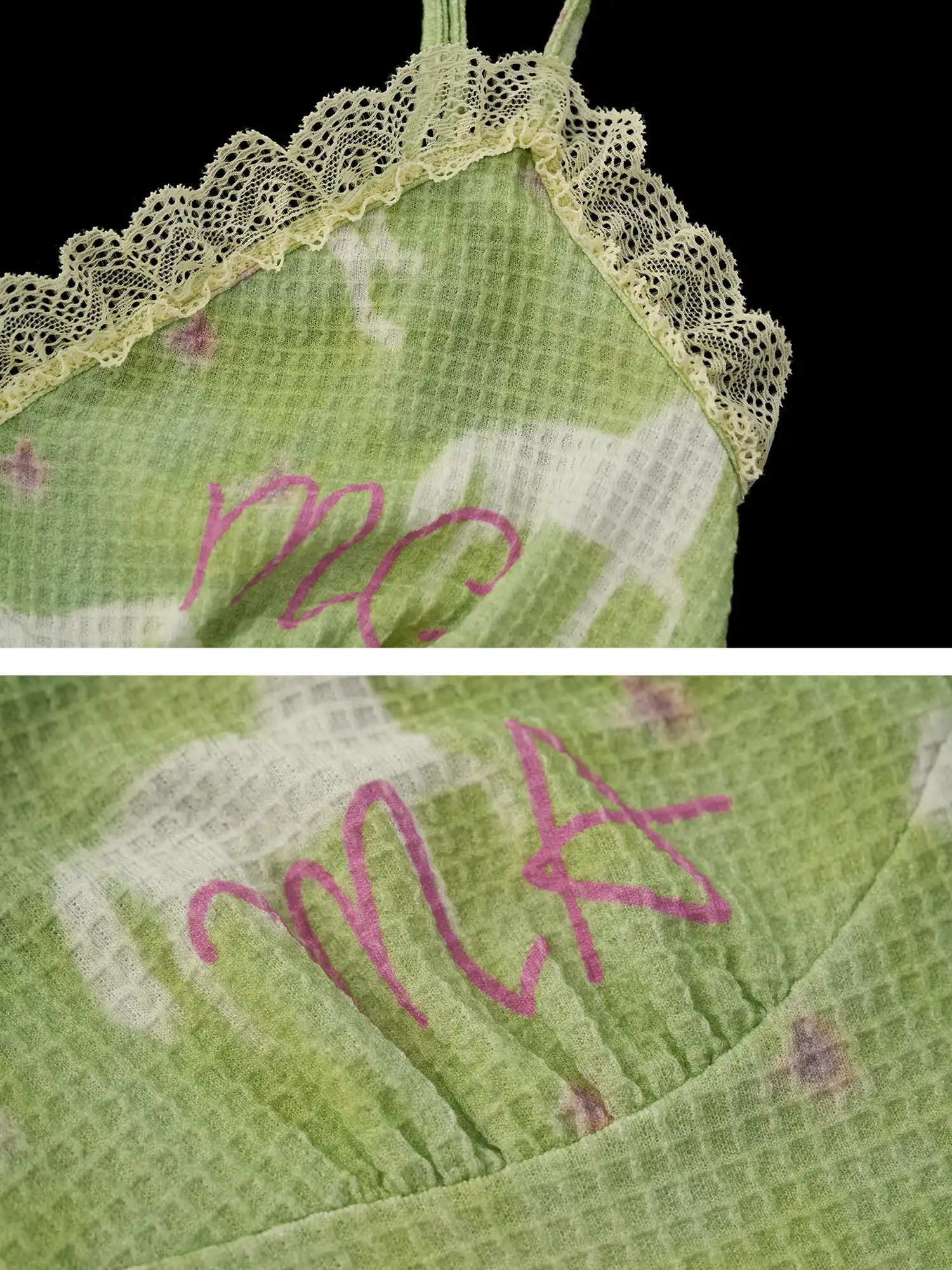 Macaron Green Lace Trim Tank Top - Image 5