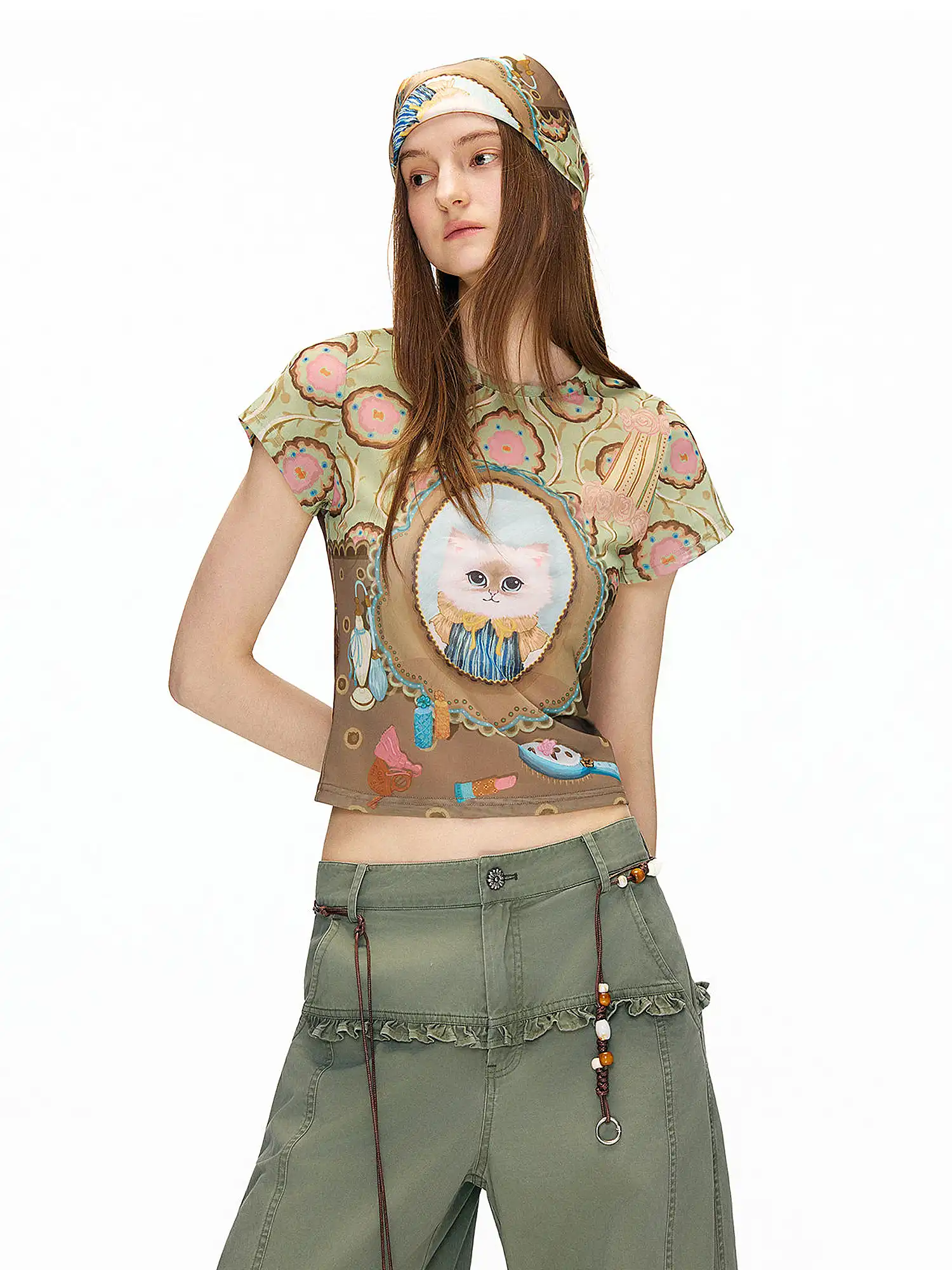Magic Mirror Cat Crew Neck Tee - Image 2