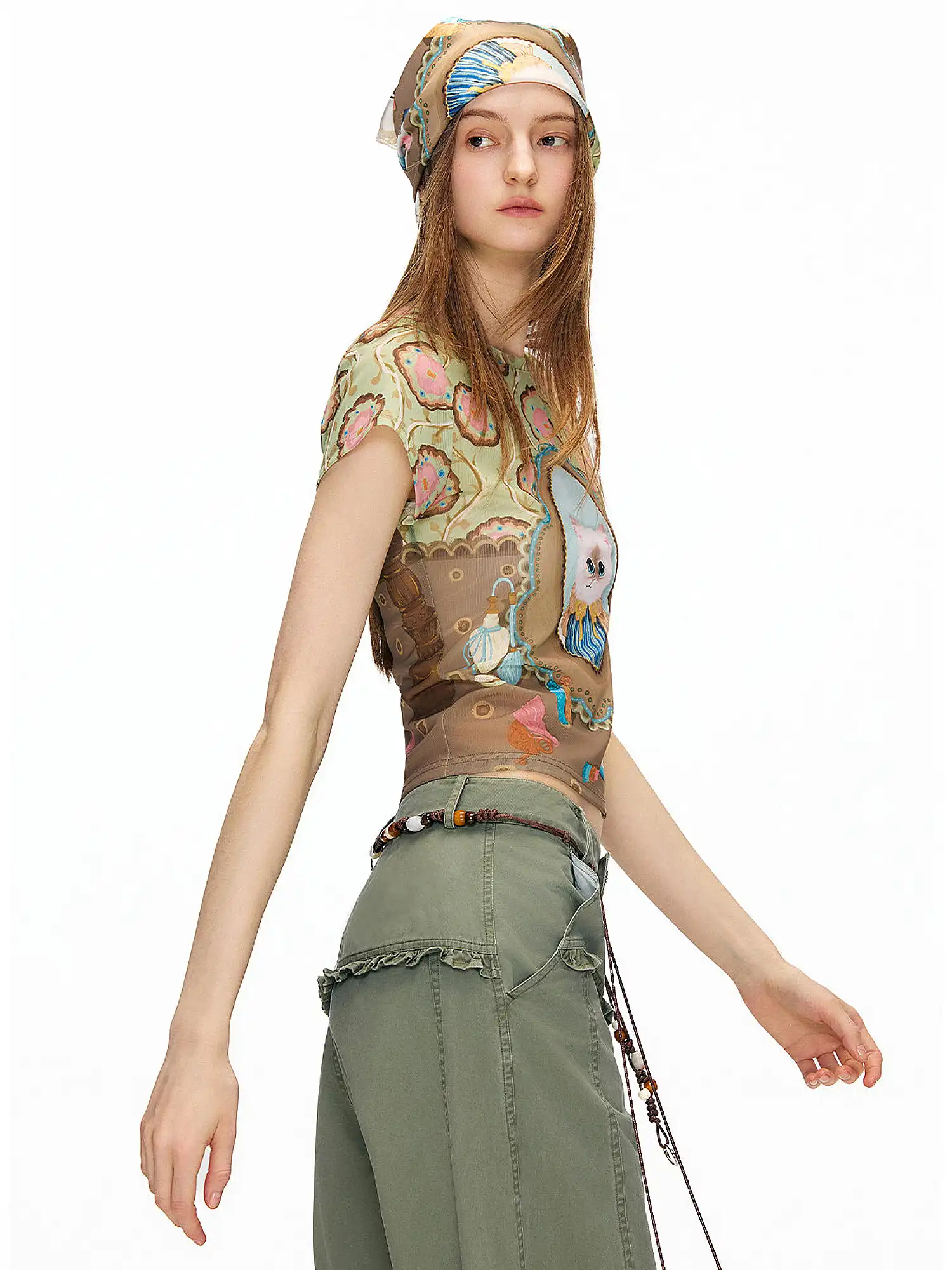 Magic Mirror Cat Crew Neck Tee - Image 3