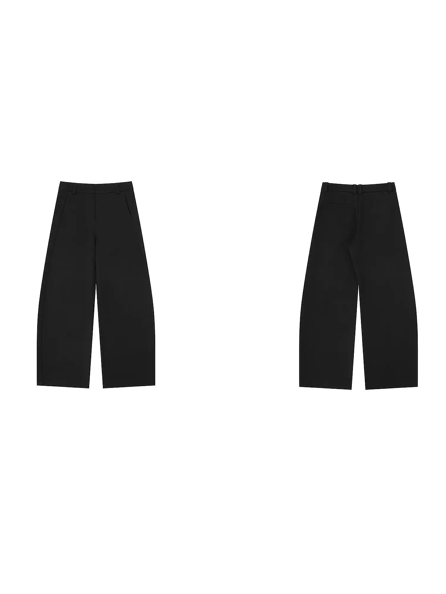Minimal Curved Leg High Rise Wide Pants - Image 13