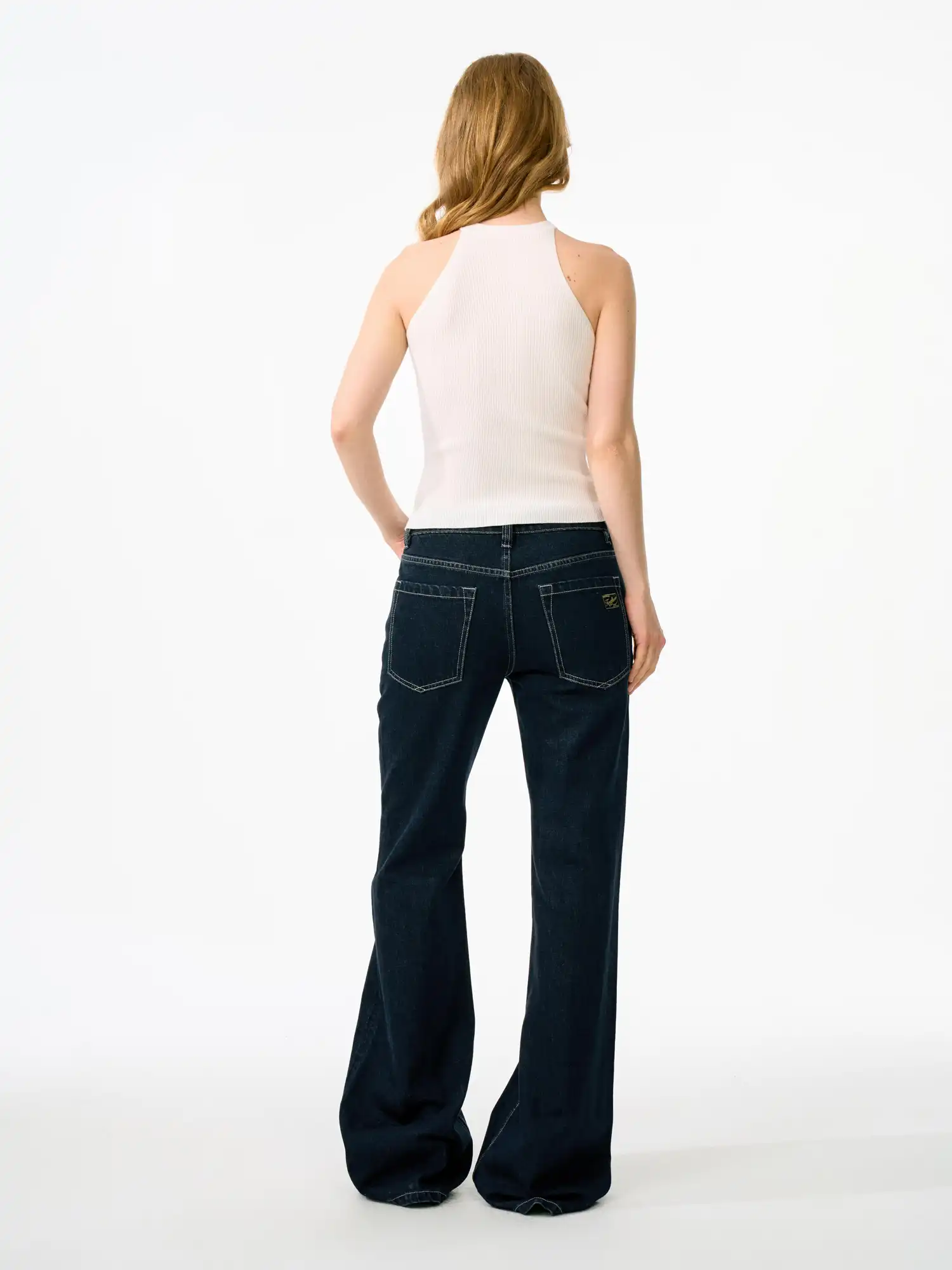Mock Neck Tencel Ribbed Sleeveless Tank Top - Image 12