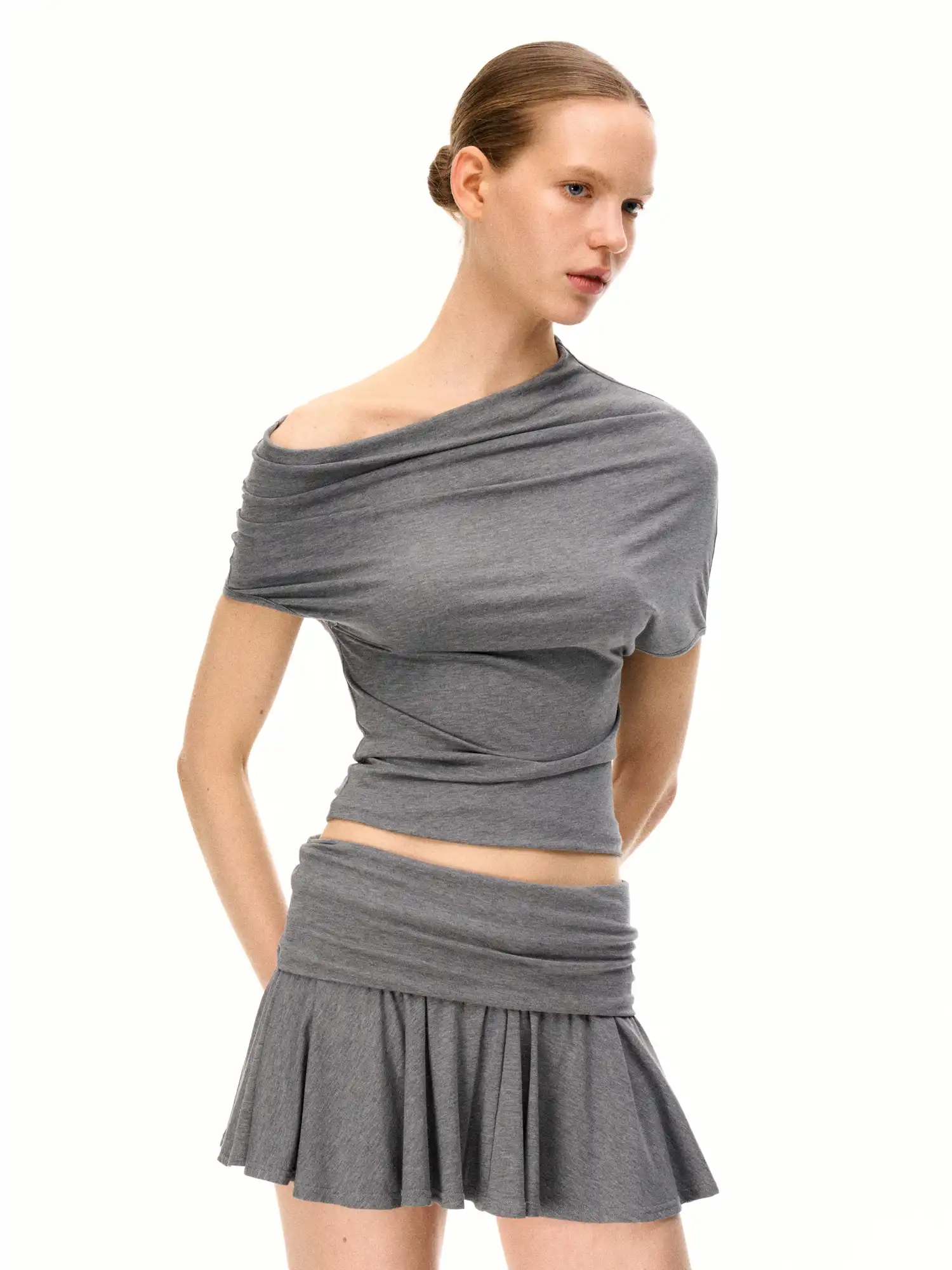 Modal Fold Over Mini Skirt - Image 3